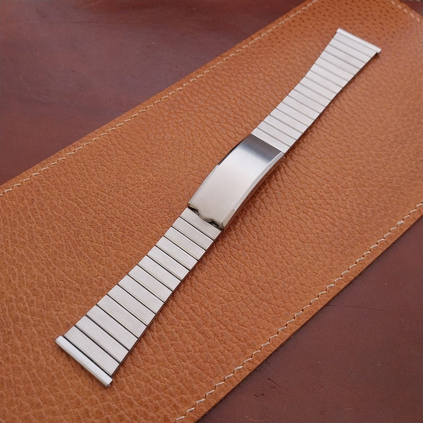 22mm JB Champion Flat-Link Stainless Steel NOS 1970s Vintage Watch Band