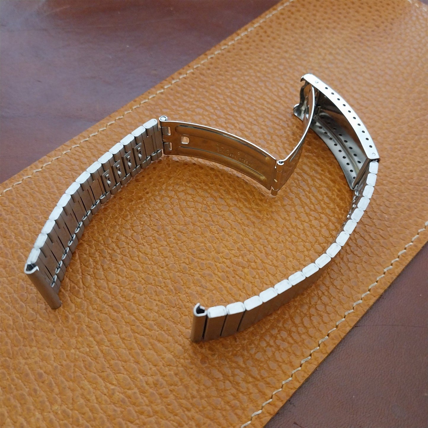 22mm JB Champion Flat-Link Stainless Steel NOS 1970s Vintage Watch Band