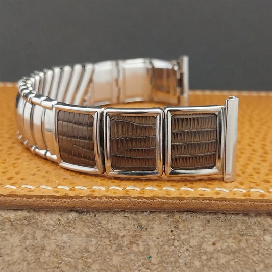 19mm Stainless Steel & Lizard JB Champion V.I.P. 1950s Vintage Watch Band