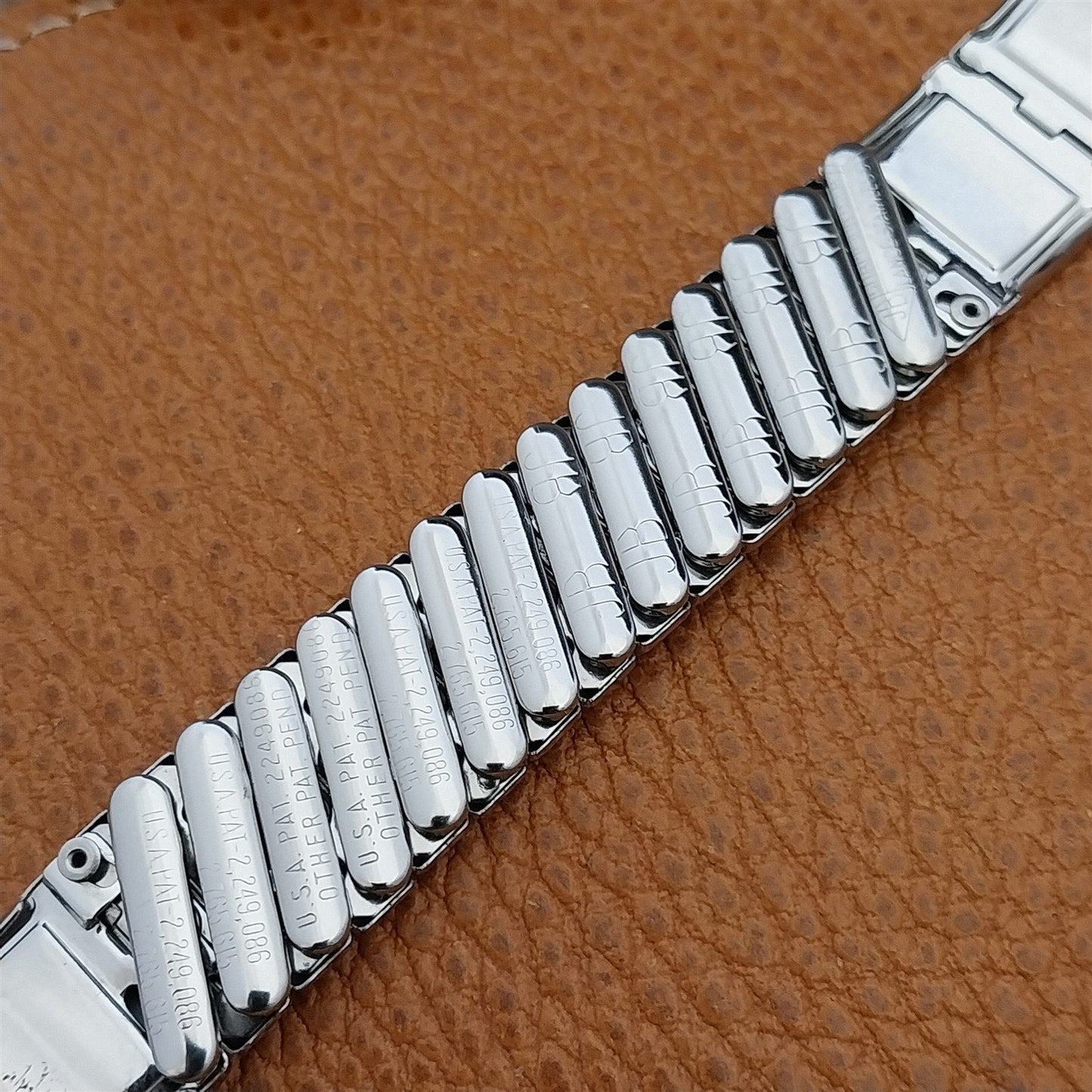 19mm Stainless Steel & Lizard JB Champion V.I.P. 1950s Vintage Watch Band