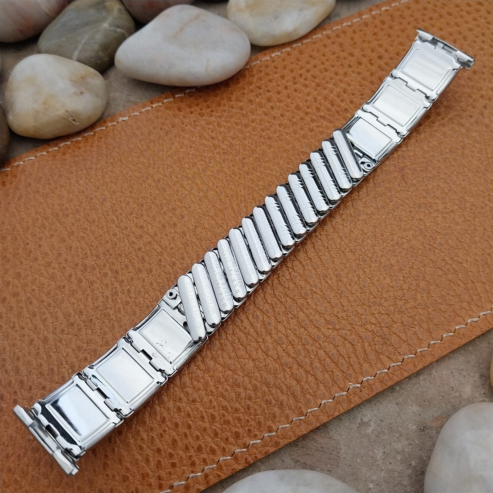 19mm Stainless Steel & Lizard JB Champion V.I.P. 1950s Vintage Watch Band