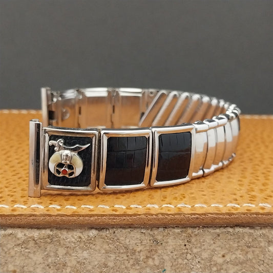 Long 19mm 18mm Stainless & Lizard JB Champion Shriner 1950s Vintage Watch Band