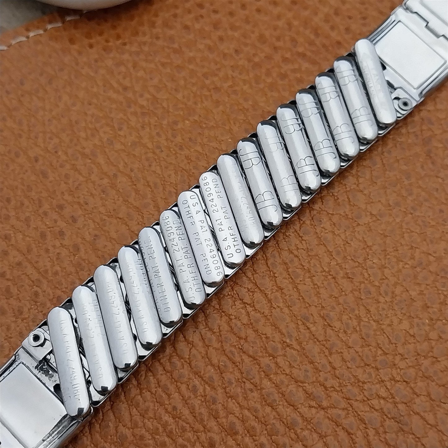 Long 19mm 18mm Stainless & Lizard JB Champion Shriner 1950s Vintage Watch Band