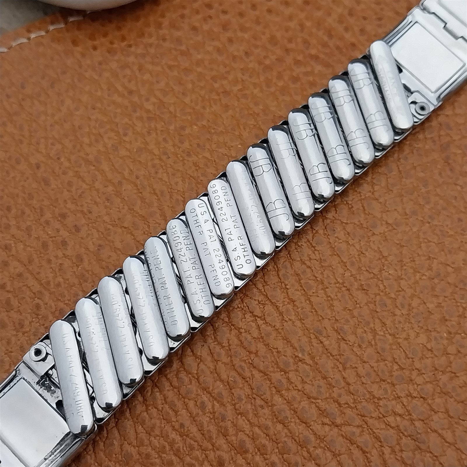 Long 19mm 18mm Stainless & Lizard JB Champion Shriner 1950s Vintage Watch Band