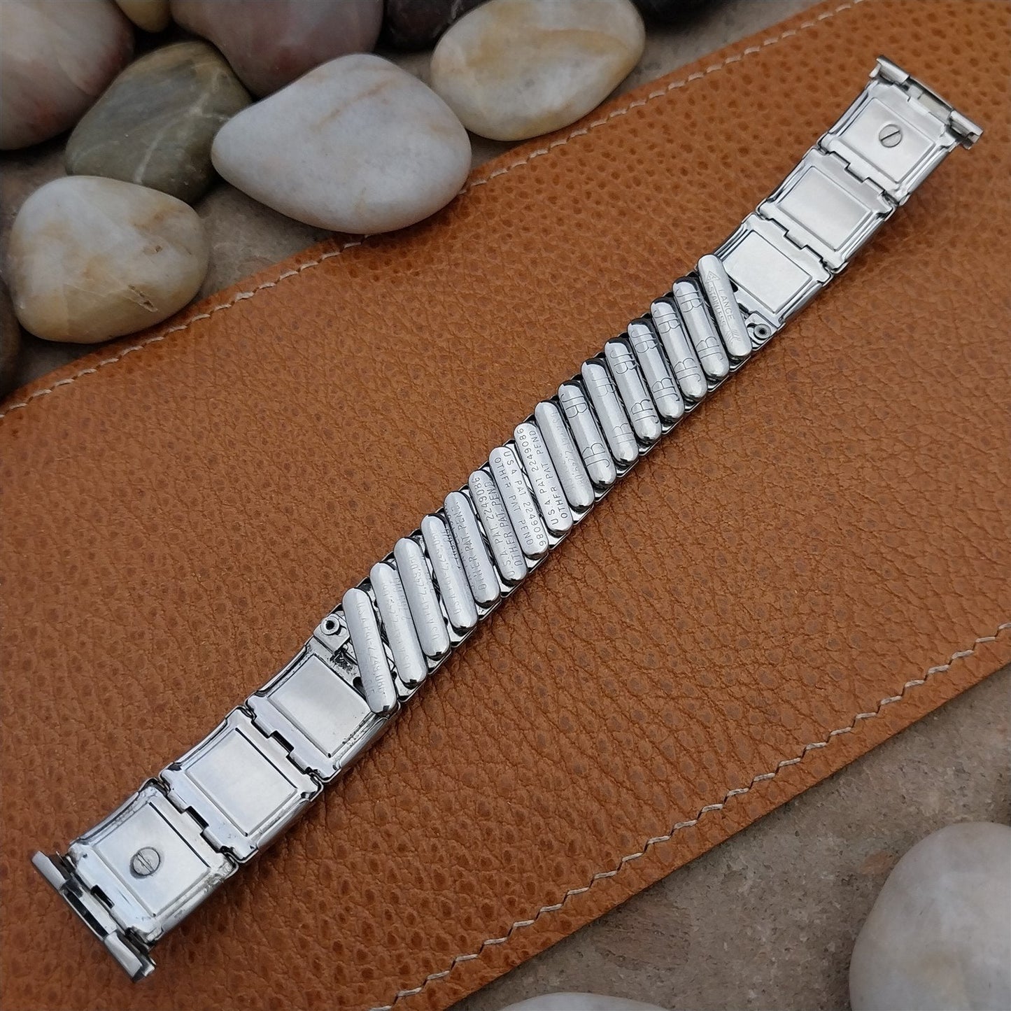 Long 19mm 18mm Stainless & Lizard JB Champion Shriner 1950s Vintage Watch Band
