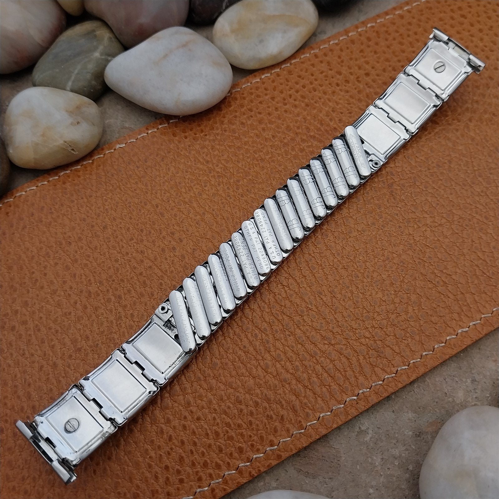 Long 19mm 18mm Stainless & Lizard JB Champion Shriner 1950s Vintage Watch Band