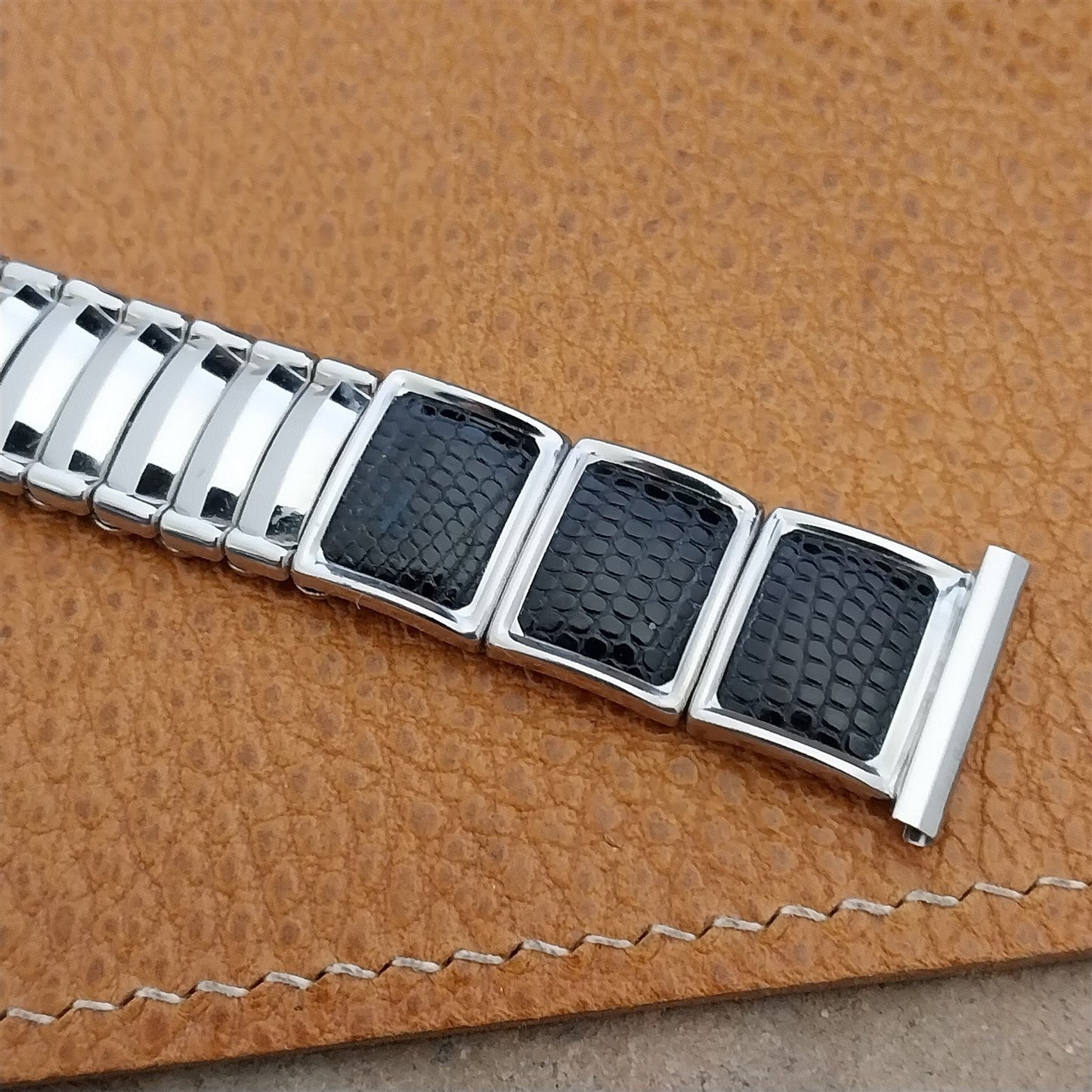 19mm 18mm Stainless Steel & Lizard JB Champion VIP nos 1950s Vintage Watch Band