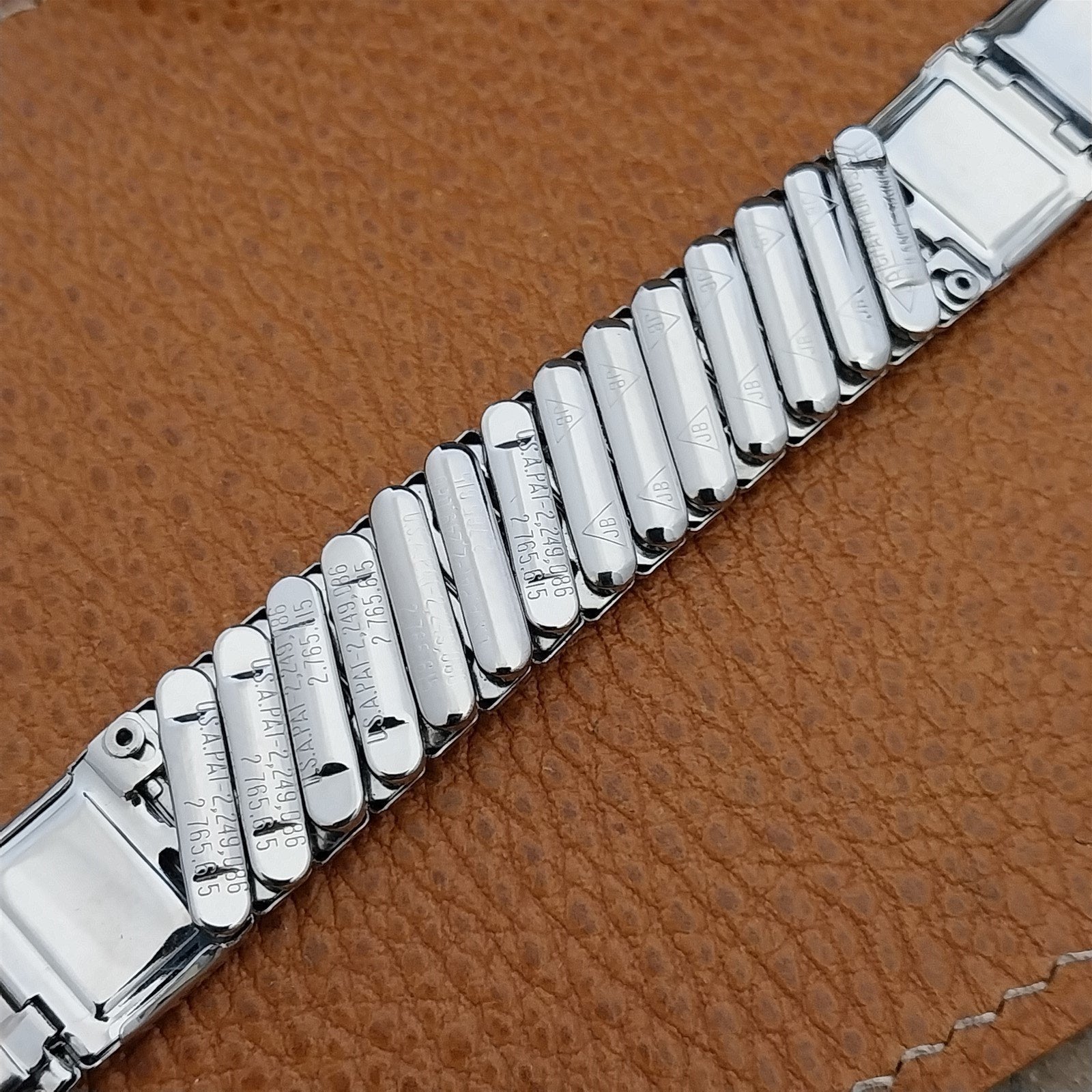 19mm 18mm Stainless Steel & Lizard JB Champion VIP nos 1950s Vintage Watch Band