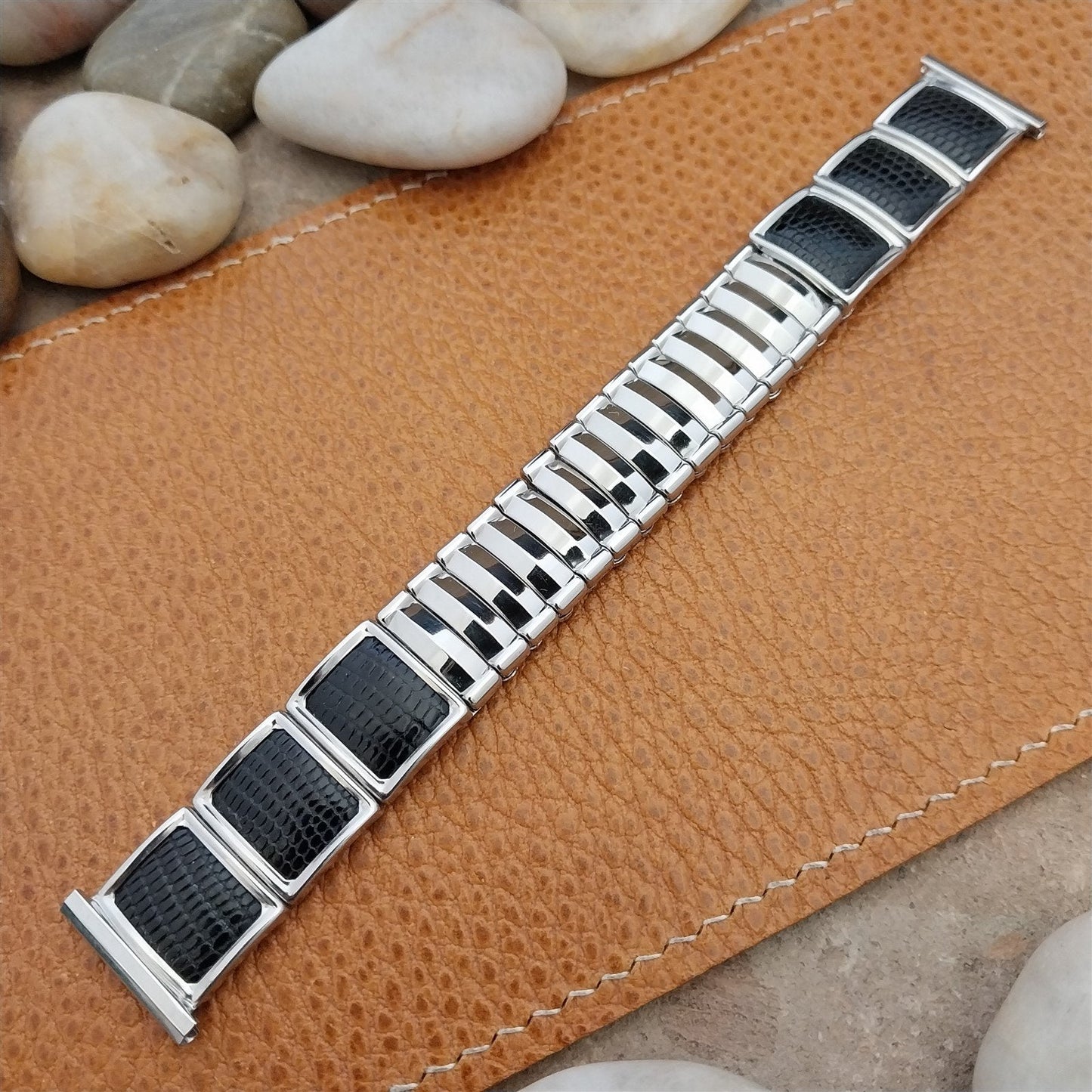 19mm 18mm Stainless Steel & Lizard JB Champion VIP nos 1950s Vintage Watch Band