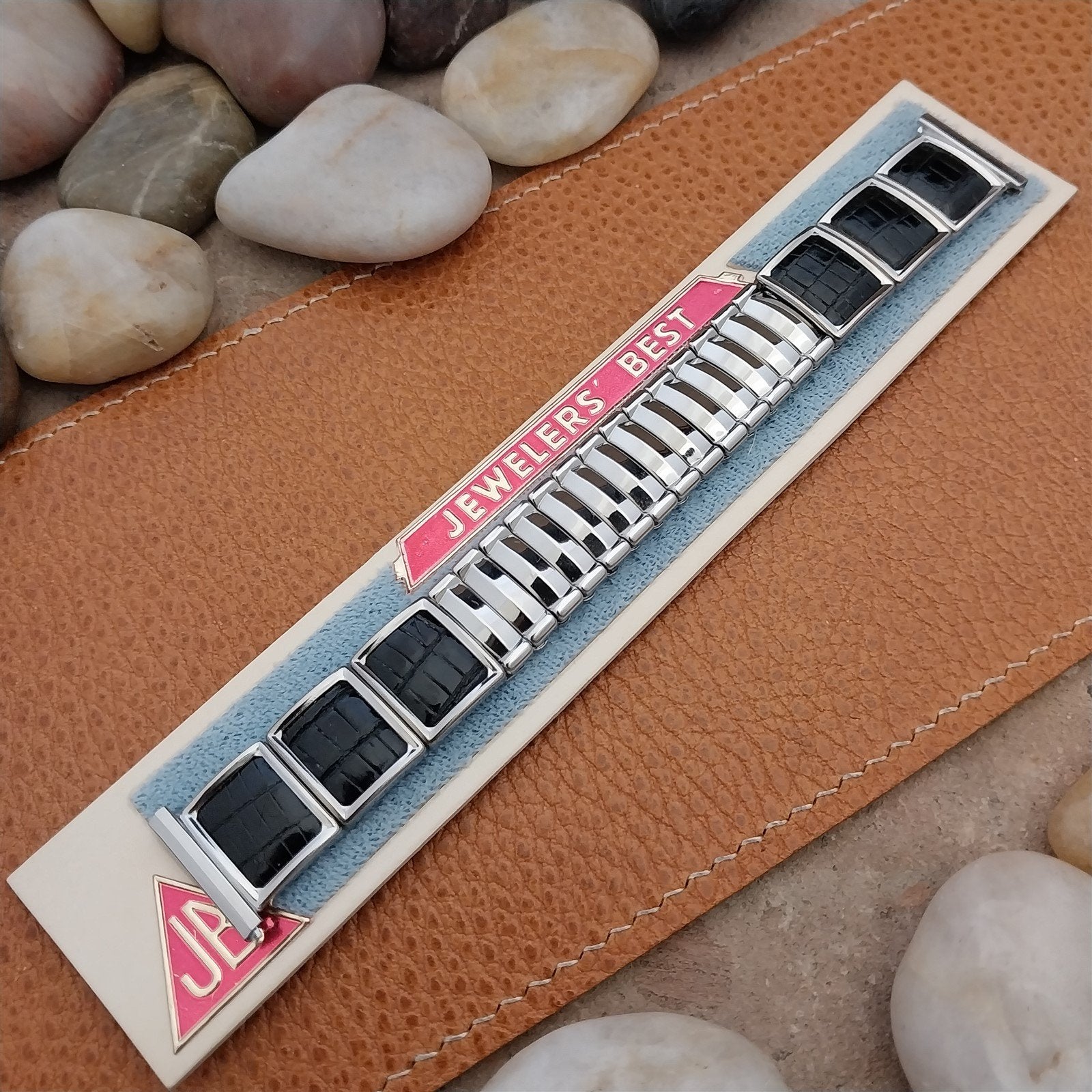 19mm Stainless Steel & Lizard JB Champion VIP 1950s Vintage Watch Band