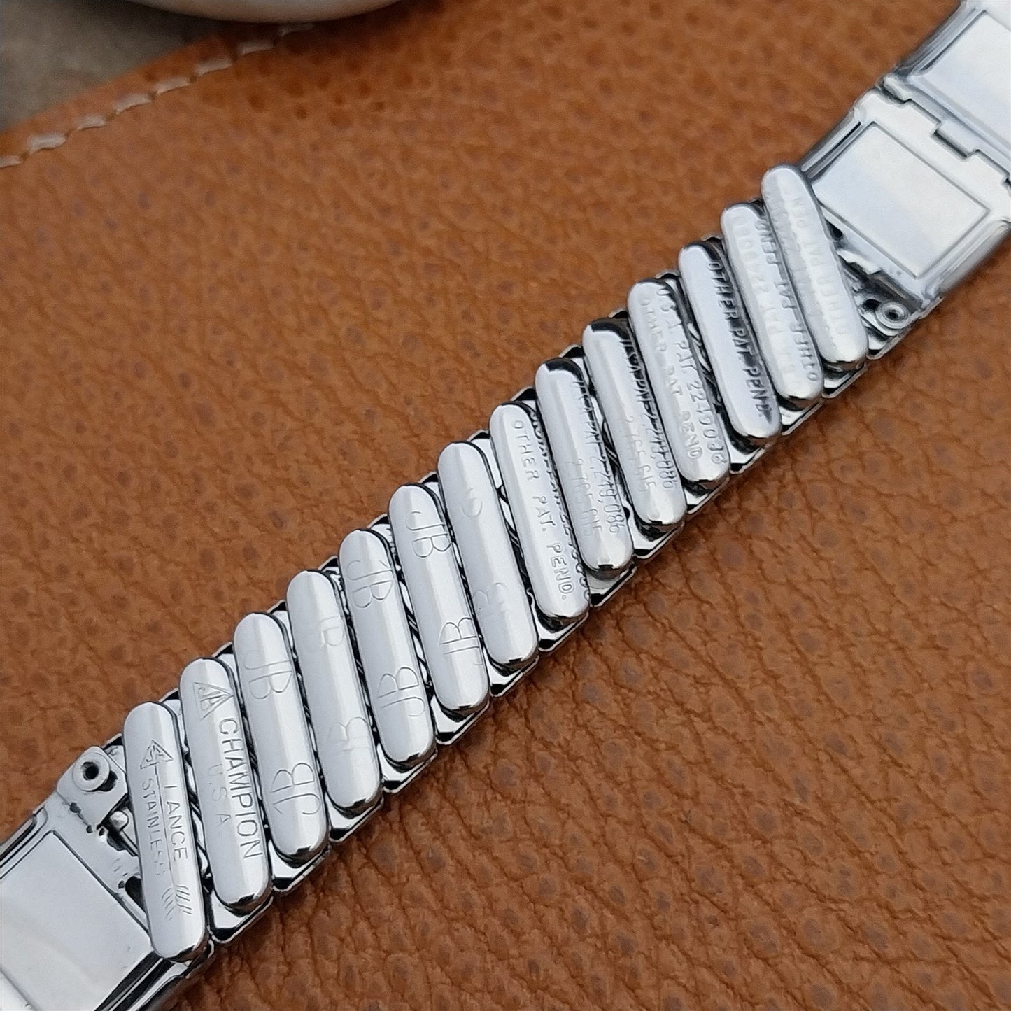 19mm Stainless Steel & Lizard JB Champion VIP 1950s Vintage Watch Band