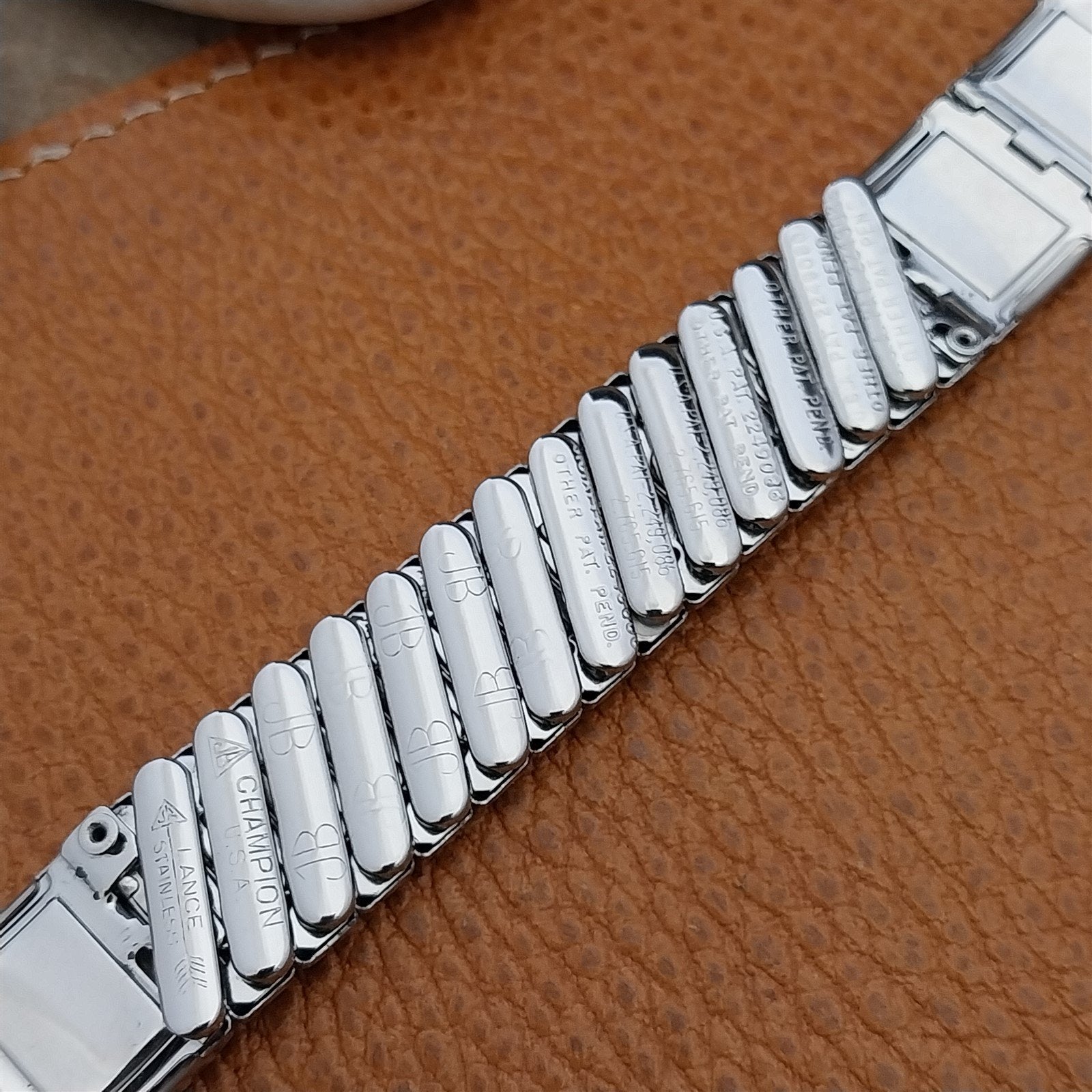 19mm Stainless Steel & Lizard JB Champion VIP 1950s Vintage Watch Band
