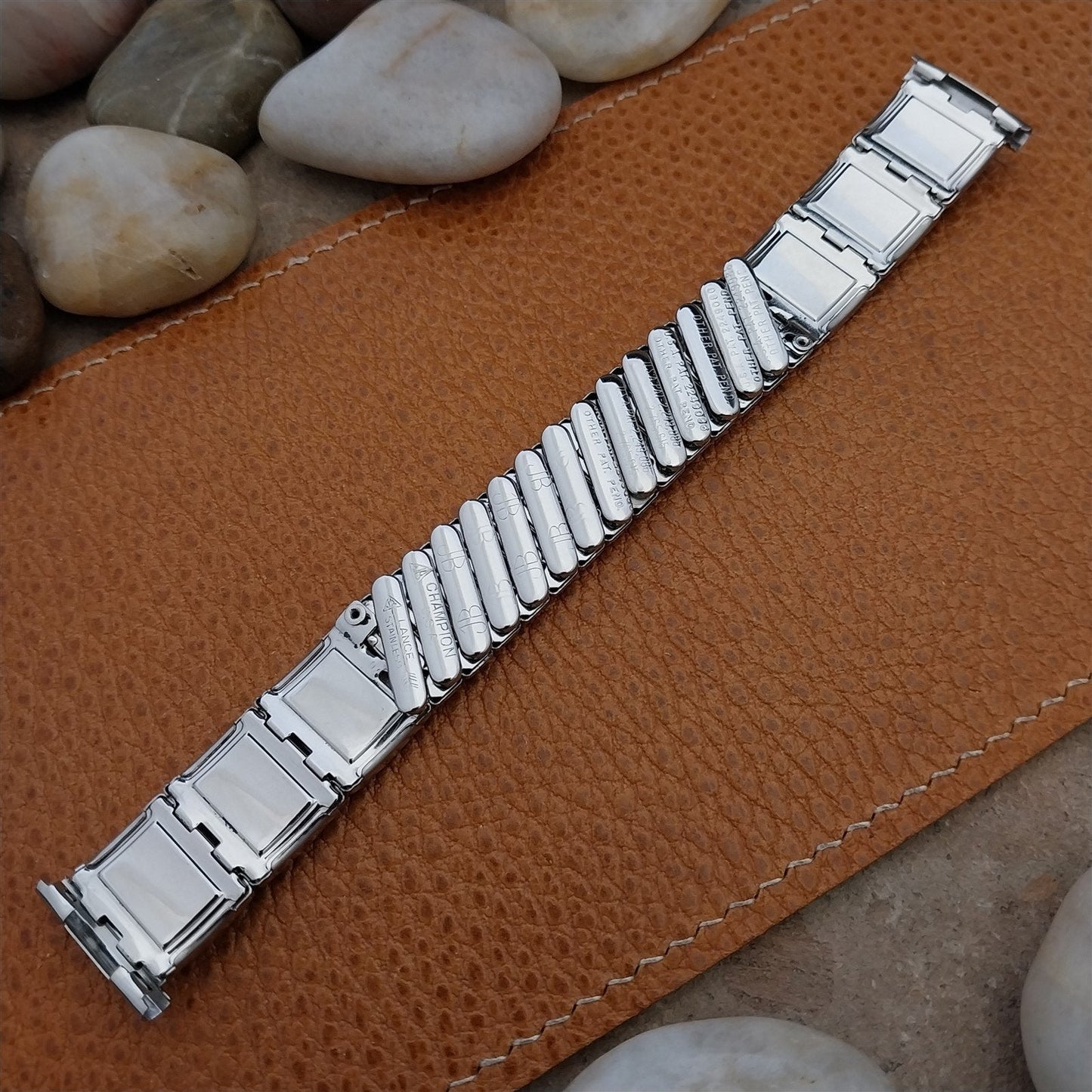 19mm Stainless Steel & Lizard JB Champion VIP 1950s Vintage Watch Band