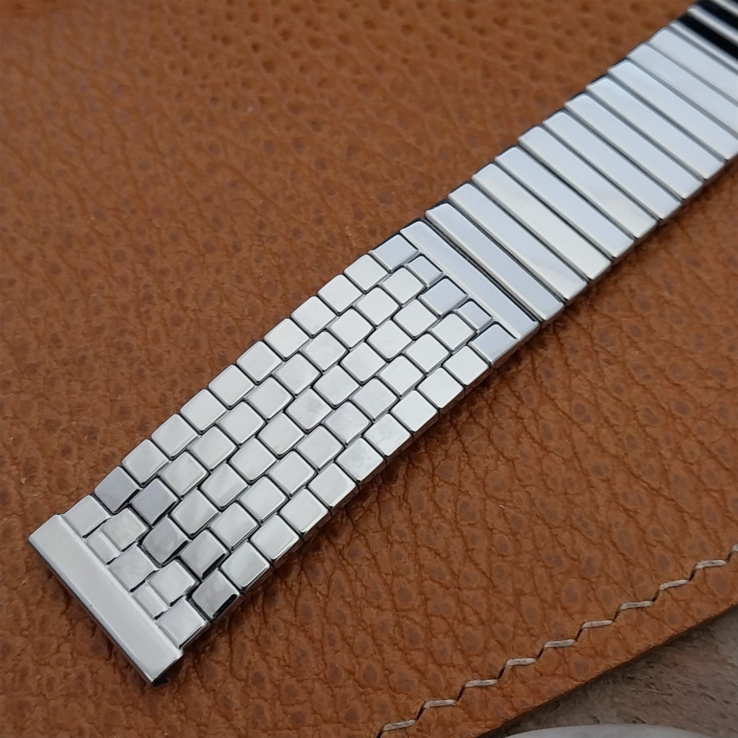 17.2mm 1950s Brick Link JB Champion Stainless Steel Unused Vintage Watch Band