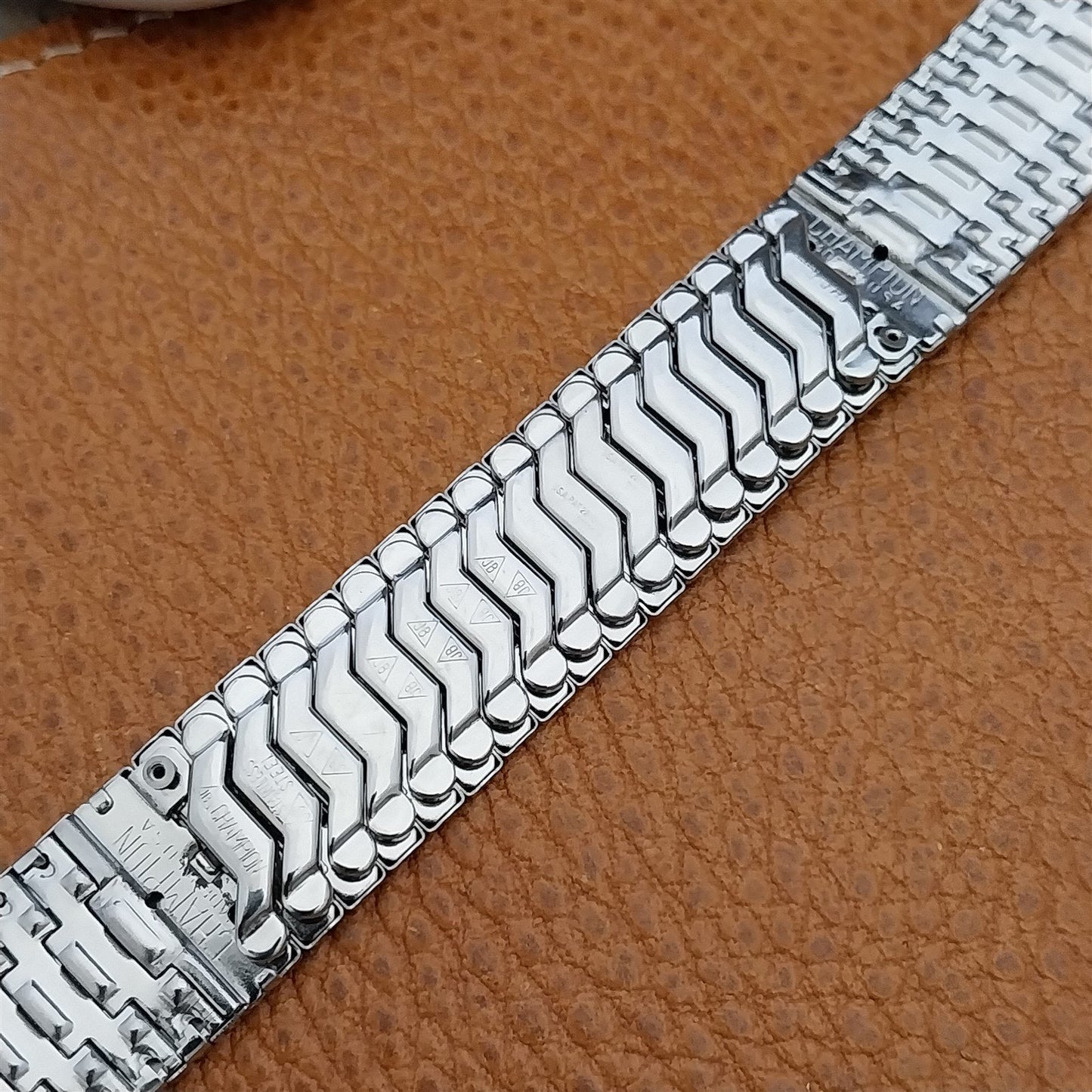 17.2mm 1950s Brick Link JB Champion Stainless Steel Unused Vintage Watch Band