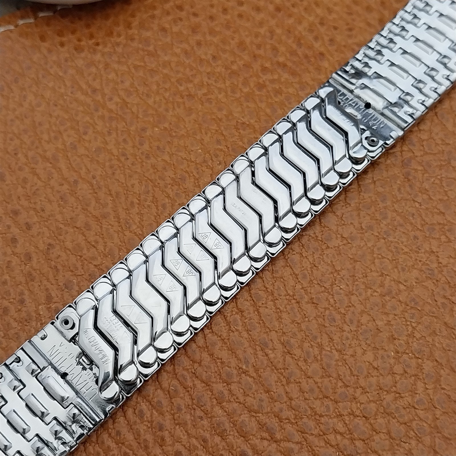 17.2mm 1950s Brick Link JB Champion Stainless Steel Unused Vintage Watch Band