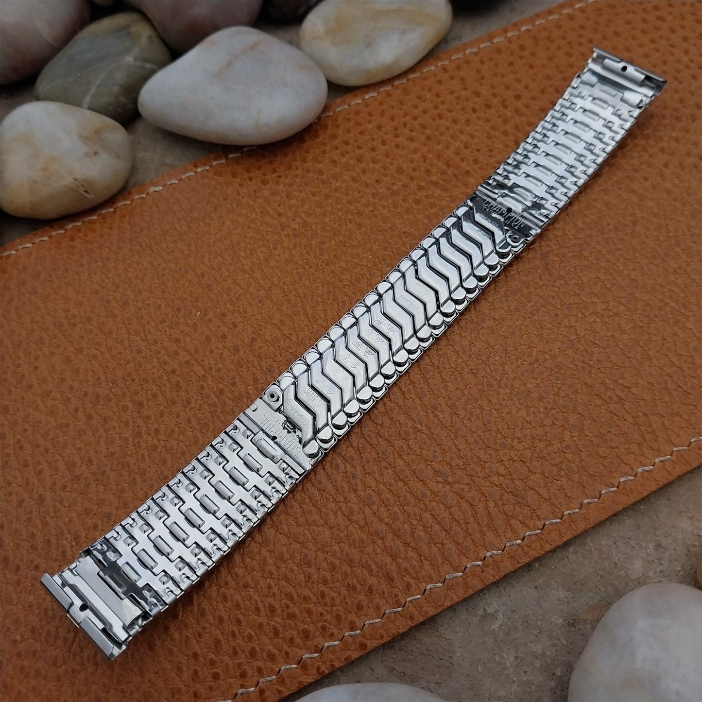 17.2mm 1950s Brick Link JB Champion Stainless Steel Unused Vintage Watch Band