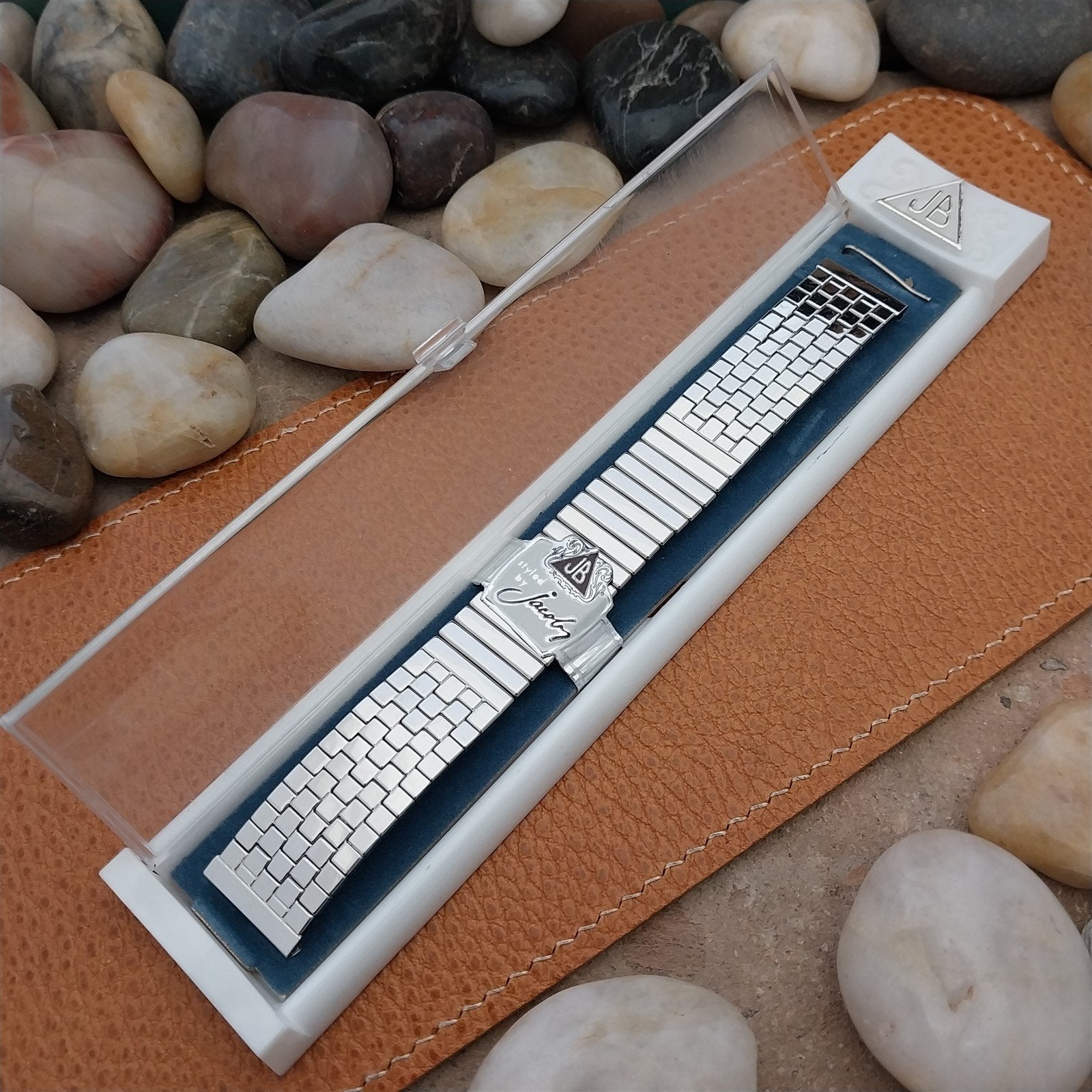 Vintage 17.2mm 1950s Brick Link JB Champion Stainless Steel Unused Watch Band