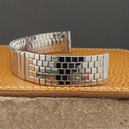 Vintage 17.2mm 1950s Brick Link JB Champion Stainless Steel Unused Watch Band