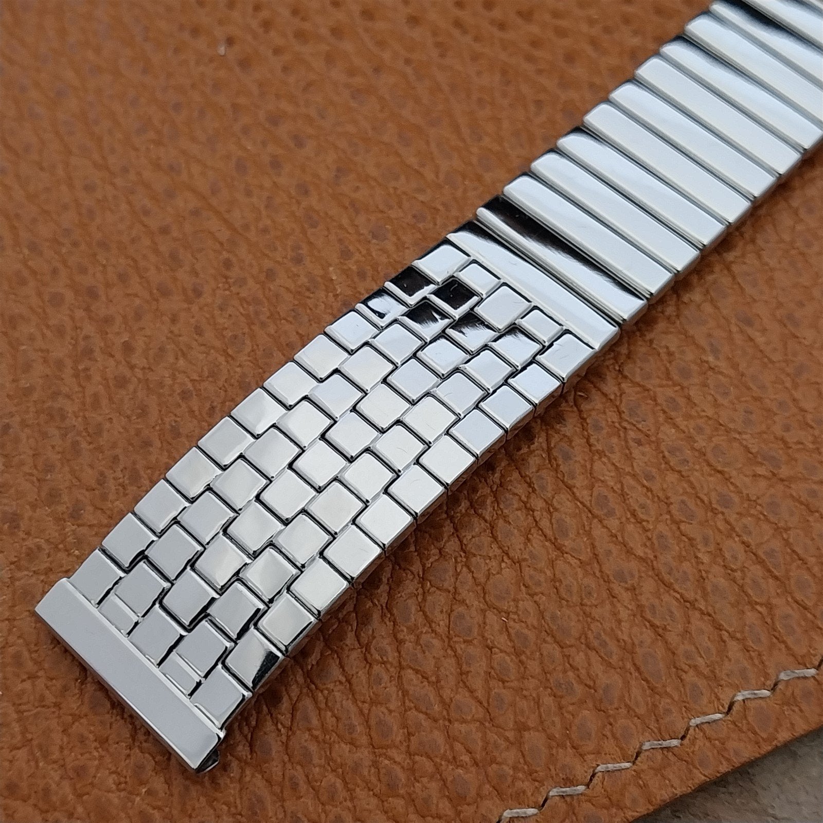 Vintage 17.2mm 1950s Brick Link JB Champion Stainless Steel Unused Watch Band