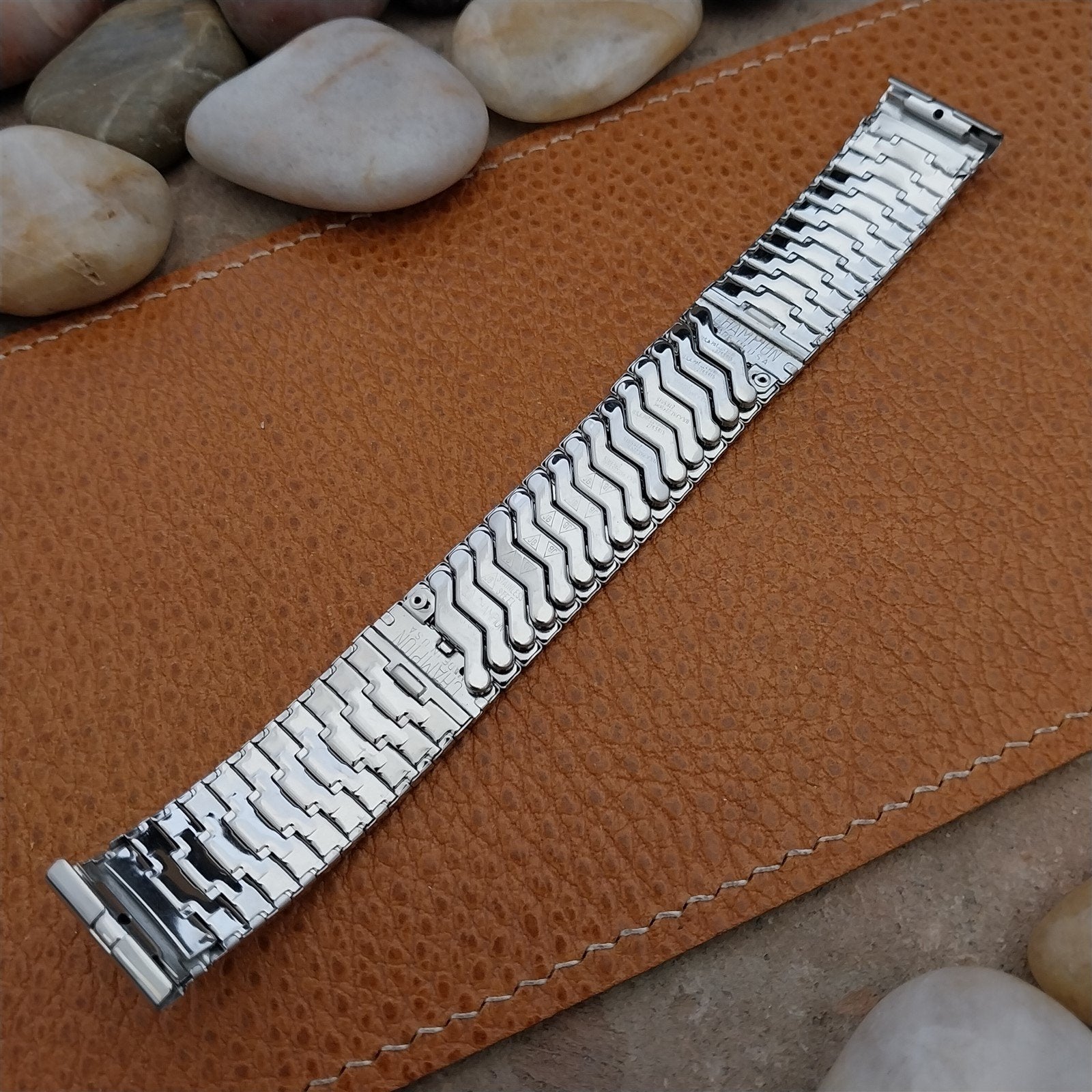 Vintage 17.2mm 1950s Brick Link JB Champion Stainless Steel Unused Watch Band