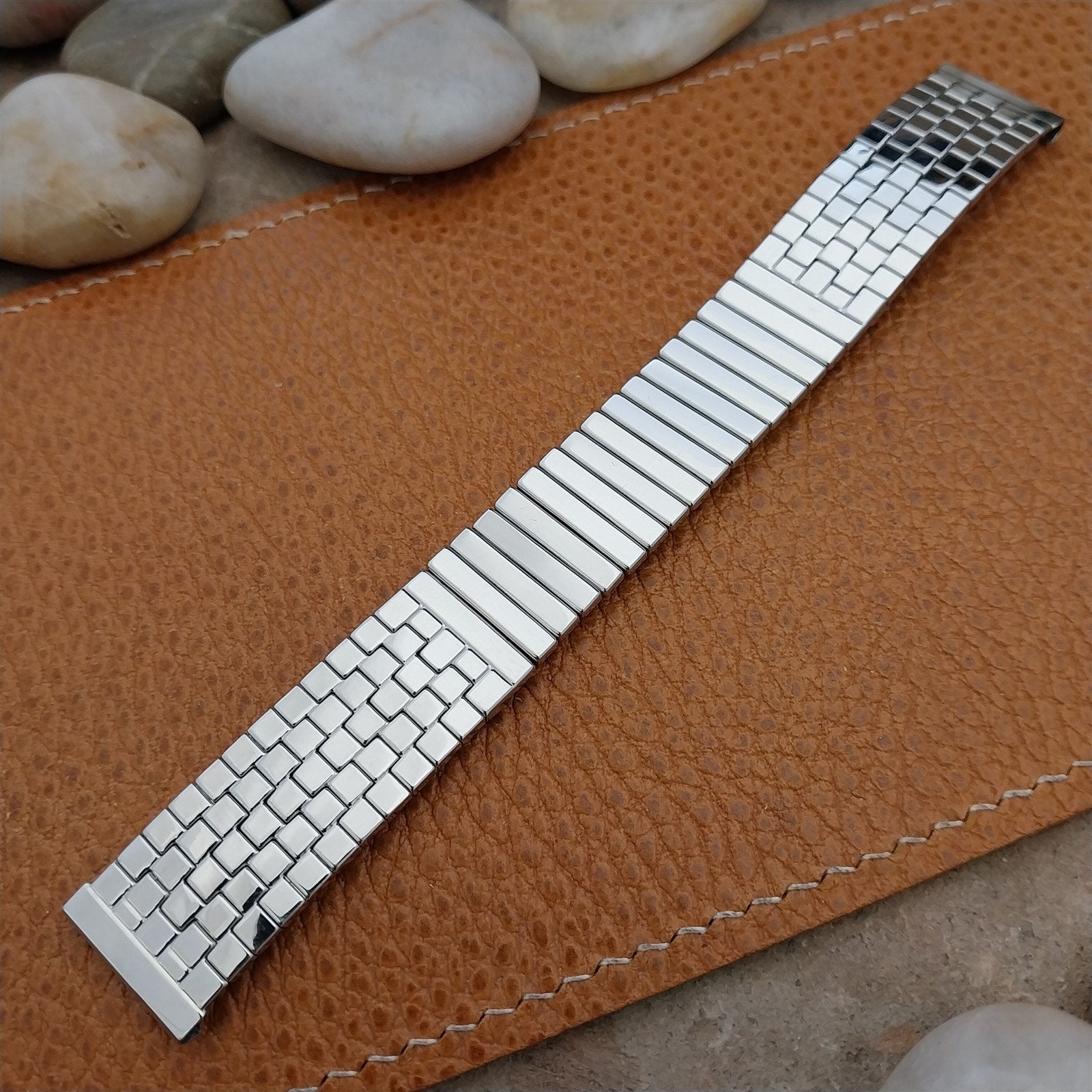 Vintage 17.2mm 1950s Brick Link JB Champion Stainless Steel Unused Watch Band