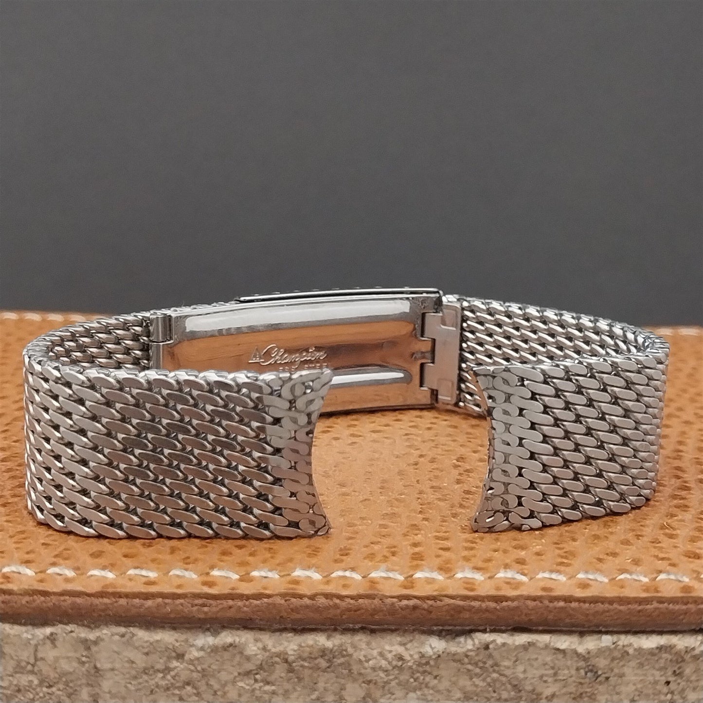 Long Vintage Bulova Thick Stainless Steel Mesh Snorkel Diver Unused Watch Band