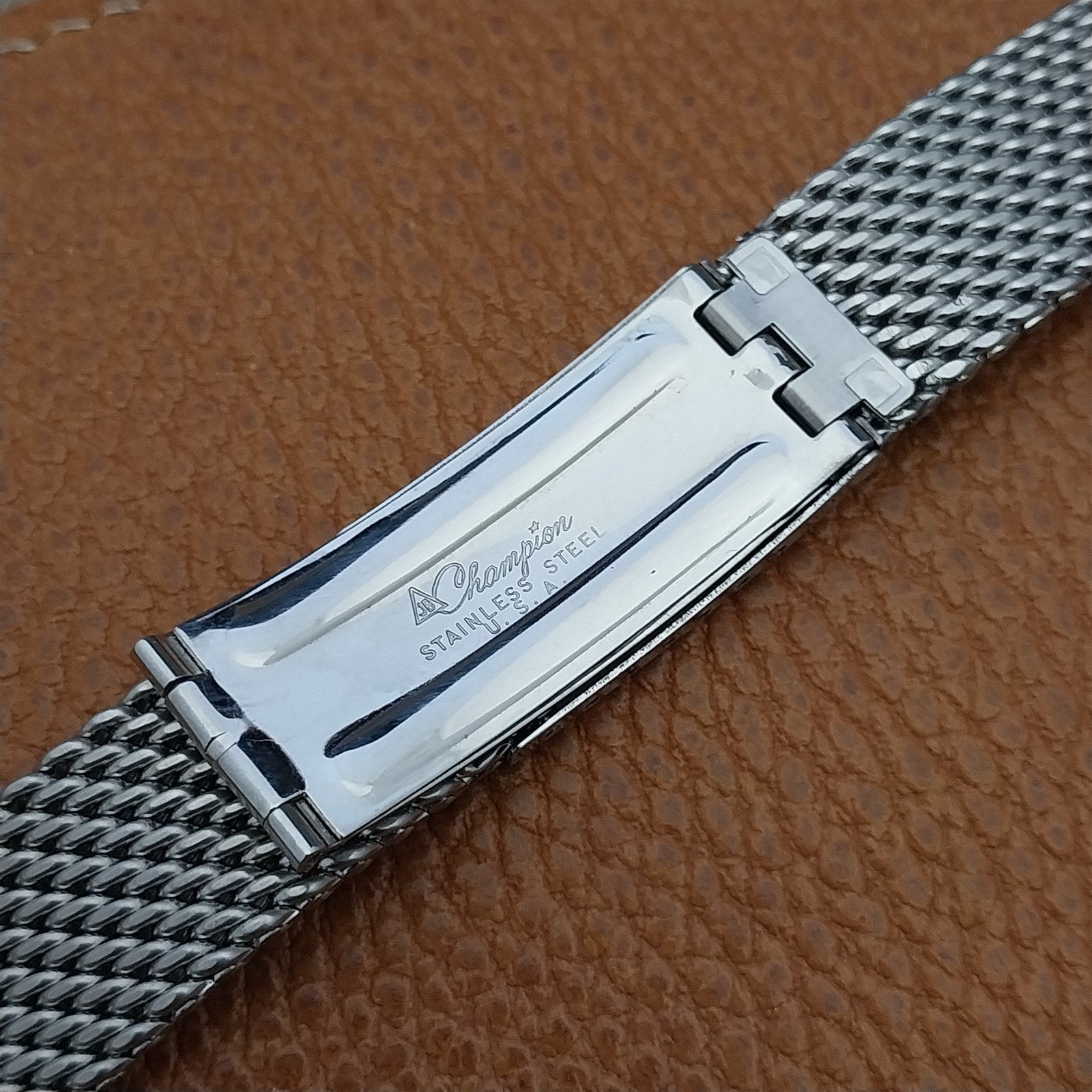 Long Vintage Bulova Thick Stainless Steel Mesh Snorkel Diver Unused Watch Band