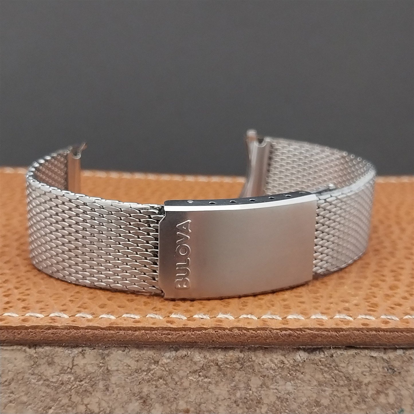 Vintage Bulova 17.2mm Stainless Steel Mesh Snorkel Diver Unused Watch Band