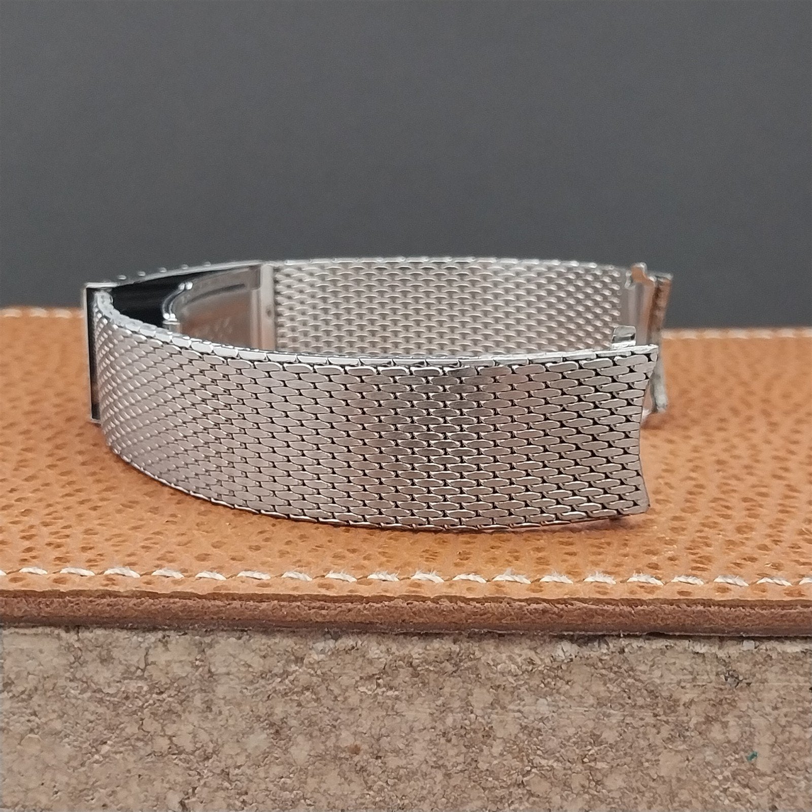 Vintage Bulova 17.2mm Stainless Steel Mesh Snorkel Diver Unused Watch Band