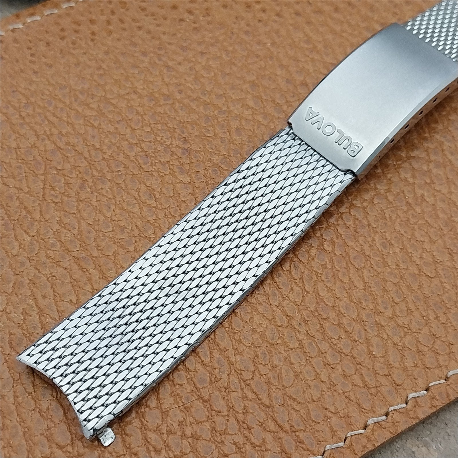Vintage Bulova 17.2mm Stainless Steel Mesh Snorkel Diver Unused Watch Band