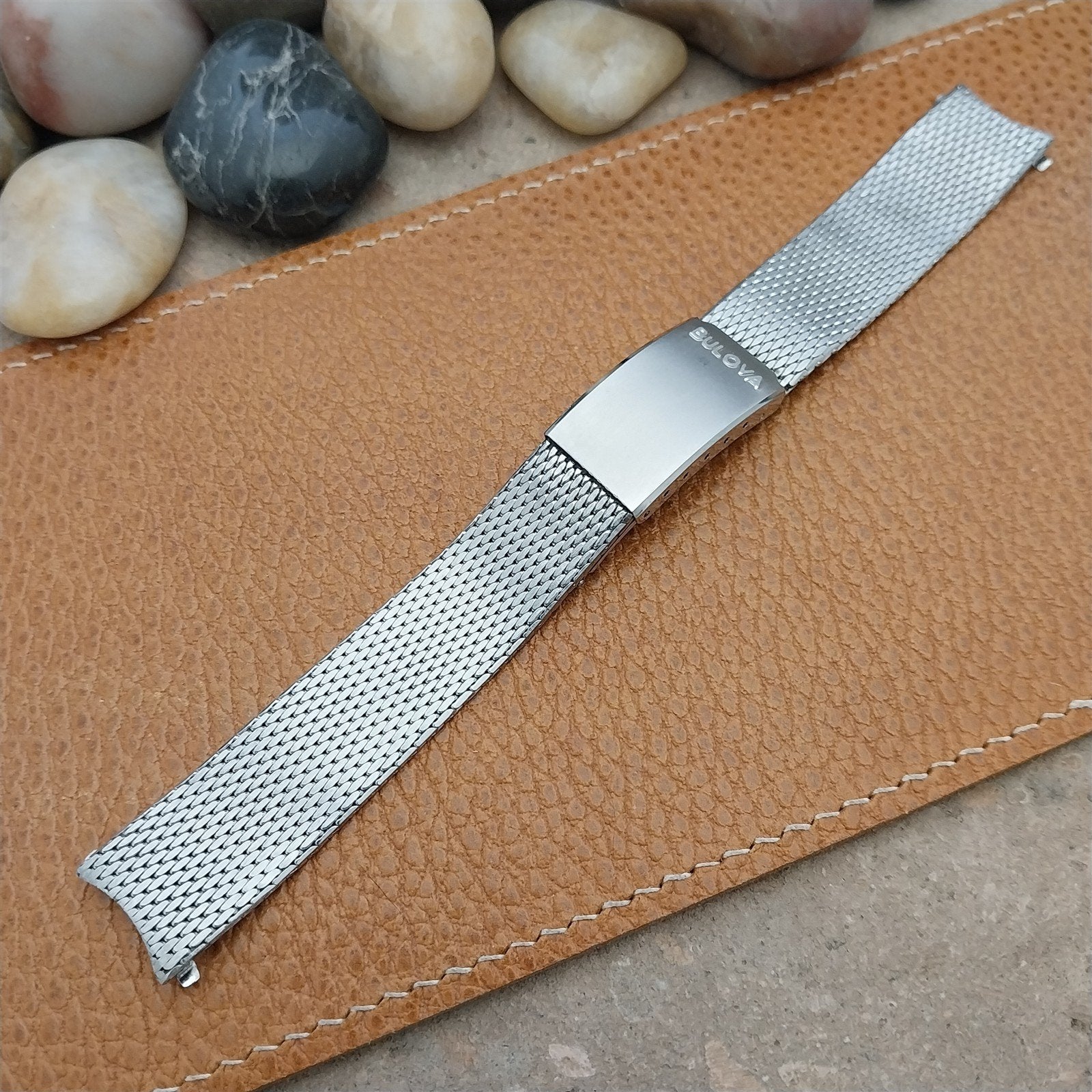 Vintage Bulova 17.2mm Stainless Steel Mesh Snorkel Diver Unused Watch Band