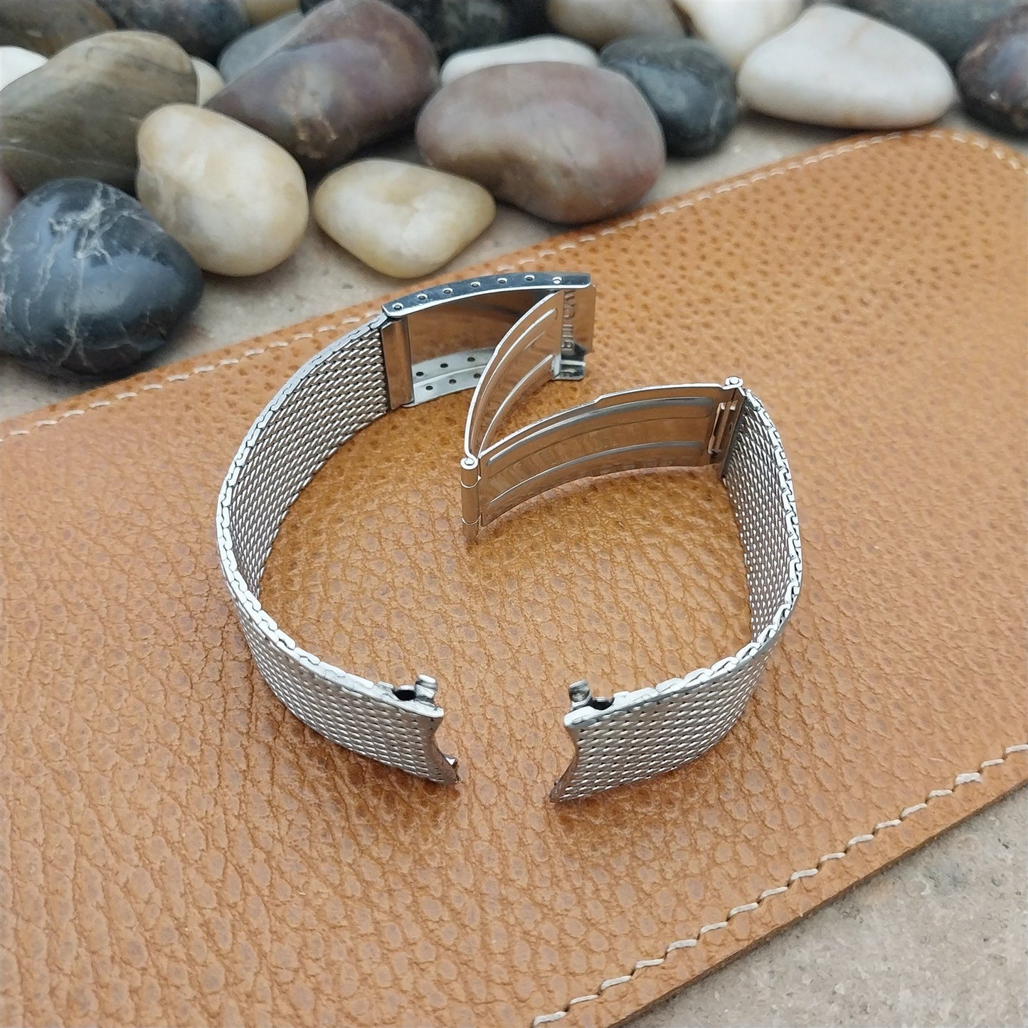 Vintage Bulova 17.2mm Stainless Steel Mesh Snorkel Diver Unused Watch Band