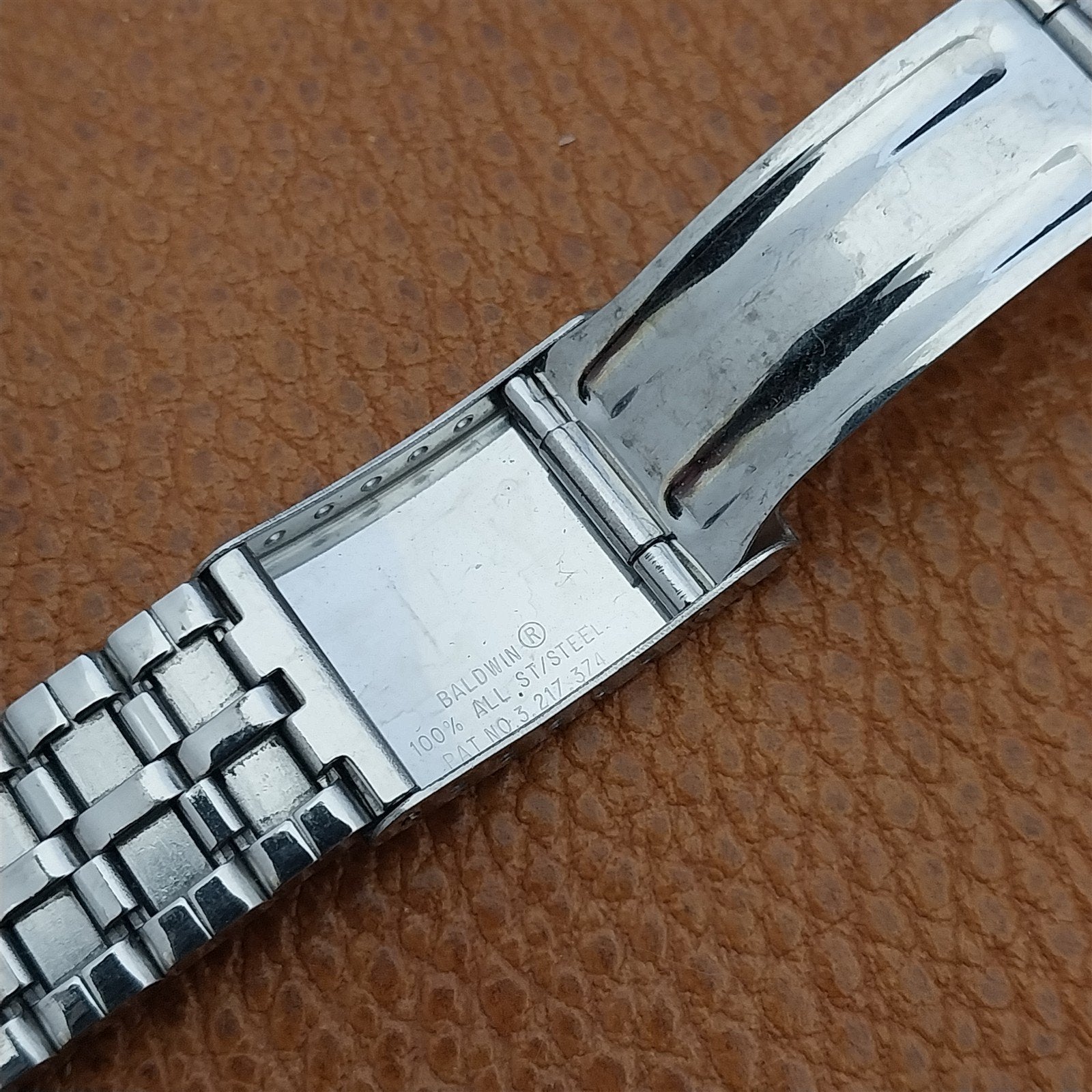 Vintage Bulova 17mm Stainless Steel Bar Link Baldwin Unused NOS 1970s Watch Band