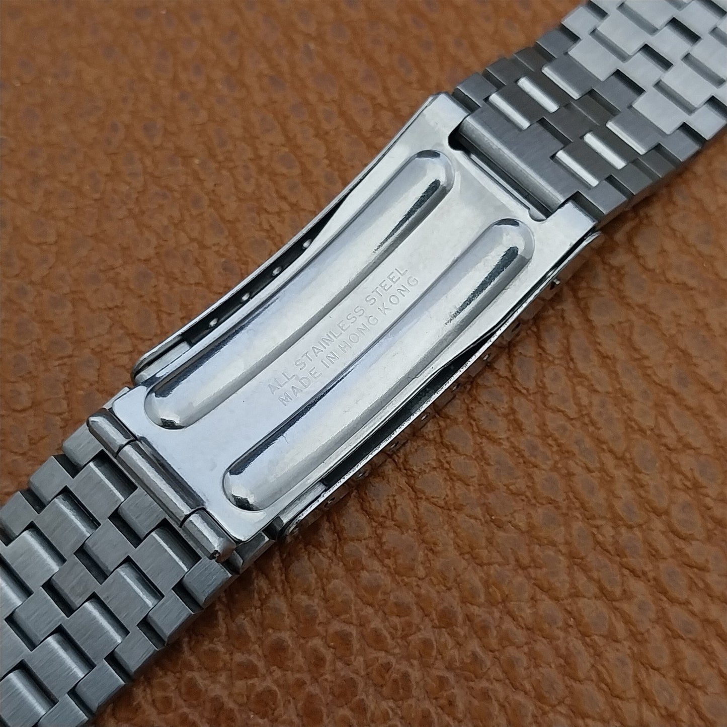 Bulova 18mm Brushed Stainless Steel Curved End nos Vintage Watch Band