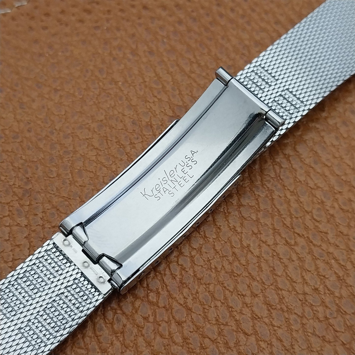 Bulova 17.2mm Stainless Steel Mesh Flat-End nos 1970s Unused Vintage Watch Band