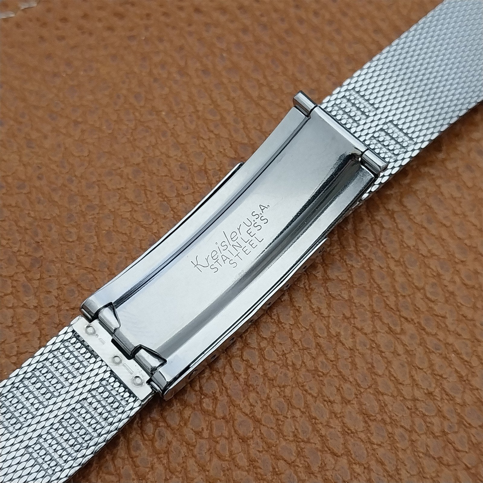 Bulova 17.2mm Stainless Steel Mesh Flat-End nos 1970s Unused Vintage Watch Band