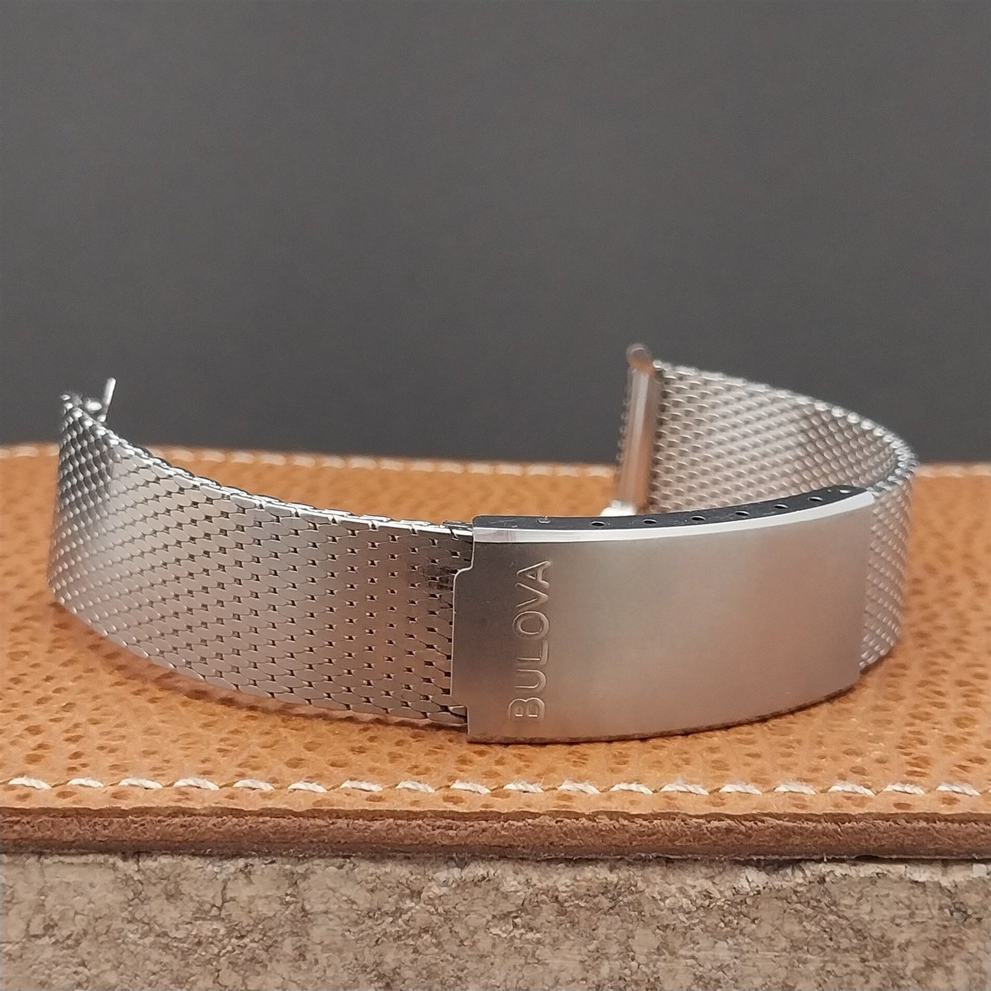 Bulova 17.2mm Stainless Steel Thick Mesh Flat-End nos Unused Vintage Watch Band