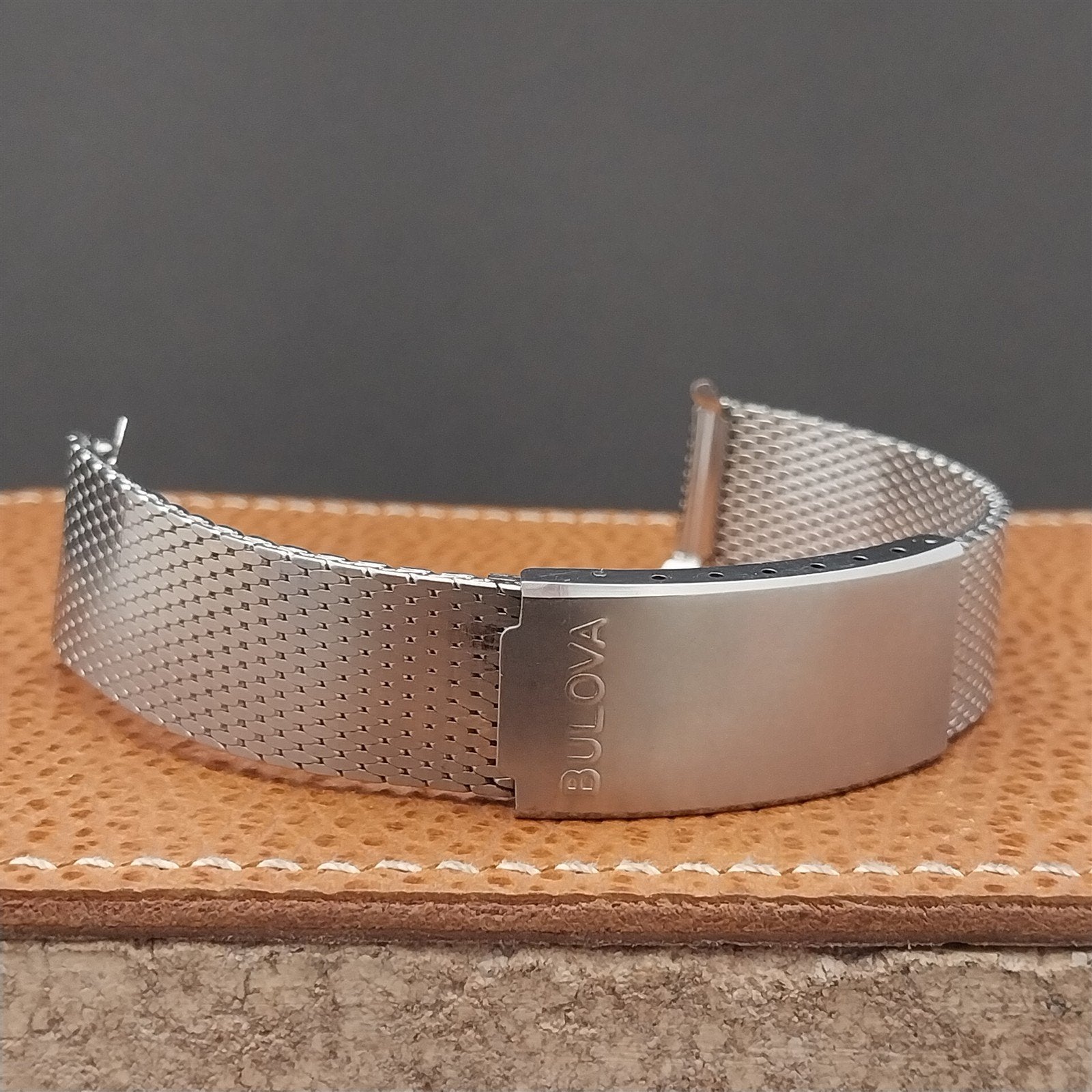 Bulova 17.2mm Stainless Steel Thick Mesh Flat-End nos Unused Vintage Watch Band