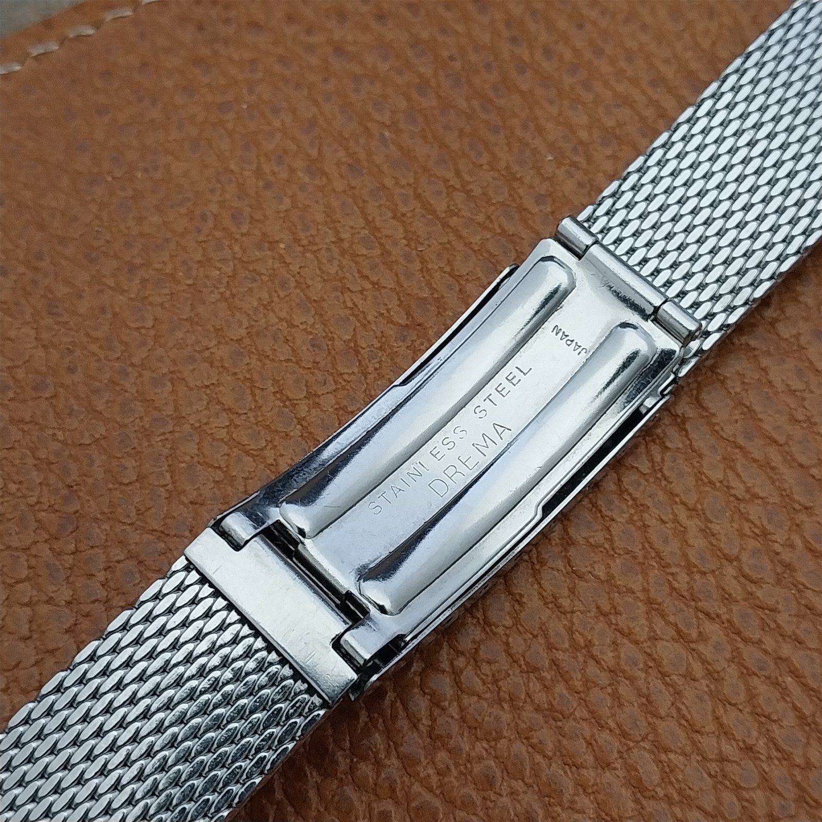 Bulova 17.2mm Stainless Steel Thick Mesh Flat-End nos Unused Vintage Watch Band