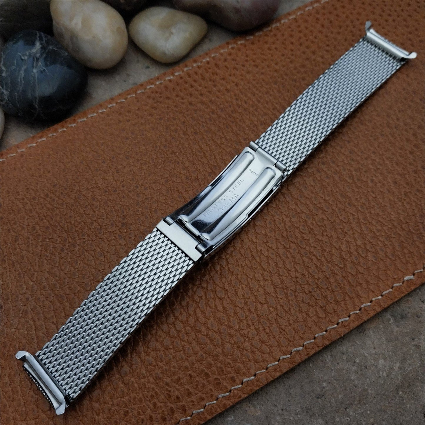 Bulova 17.2mm Stainless Steel Thick Mesh Flat-End nos Unused Vintage Watch Band