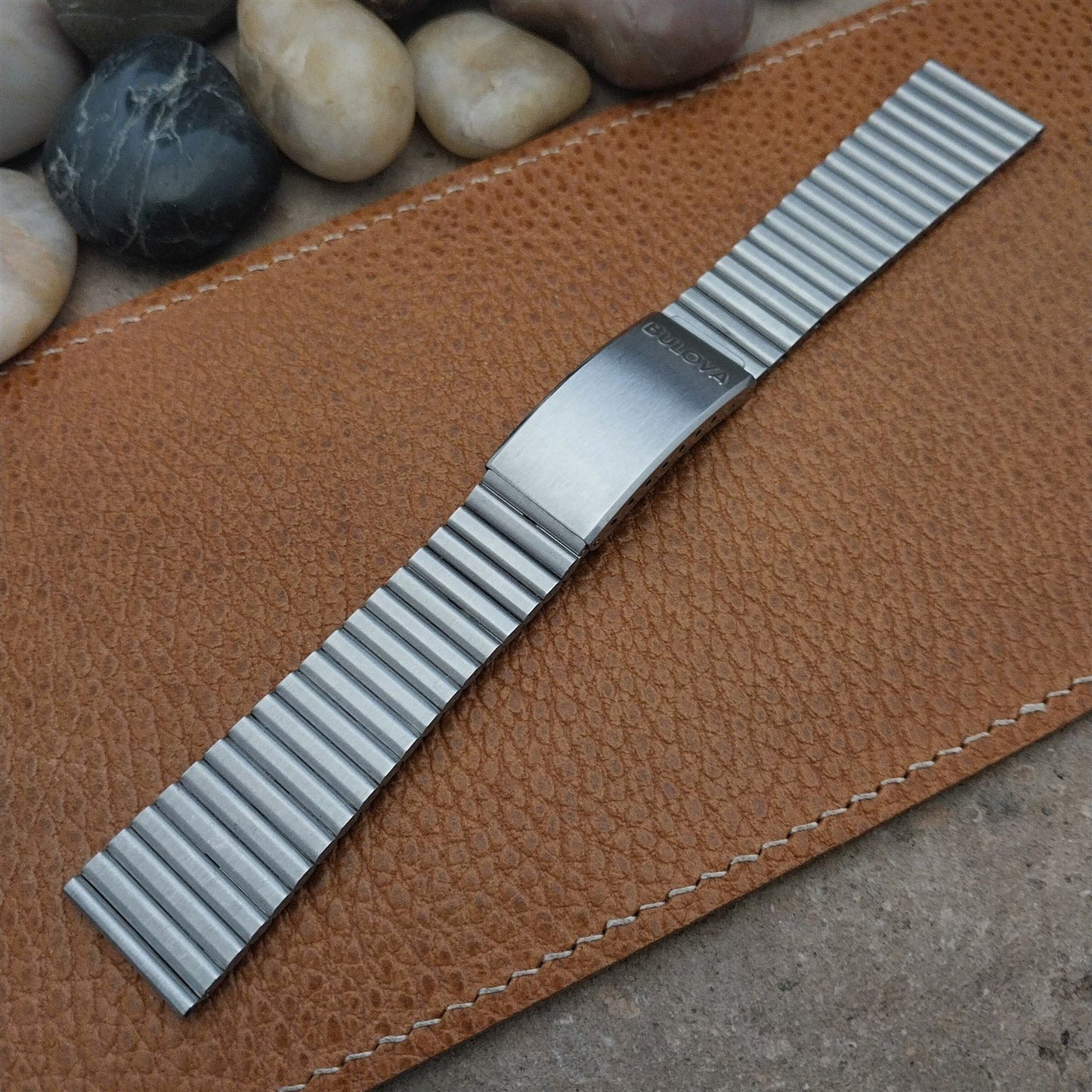 Vintage Bulova 81312 LCD Digital Quartz 20mm Stainless Steel Unused Watch Band