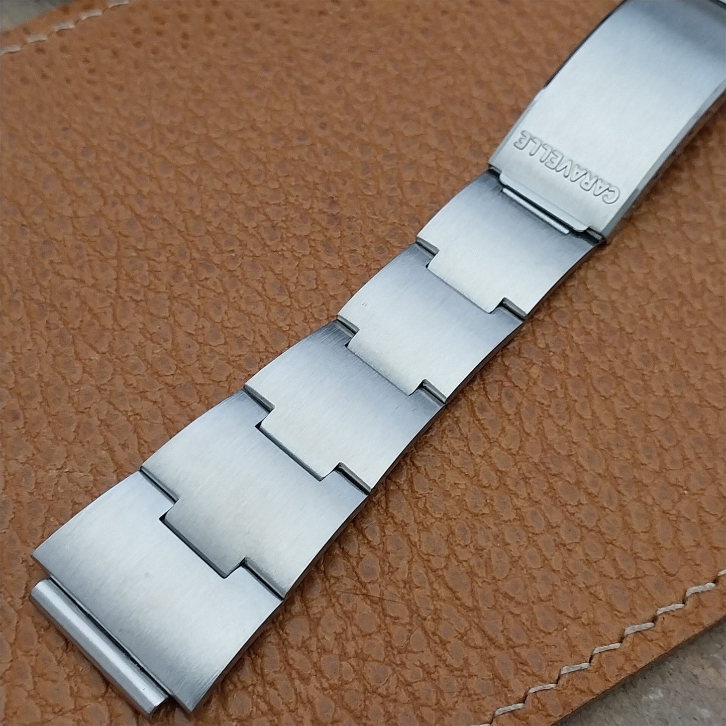 Caravelle 18mm Stelux Stainless Steel nos Flared 1970s Vintage Watch Band