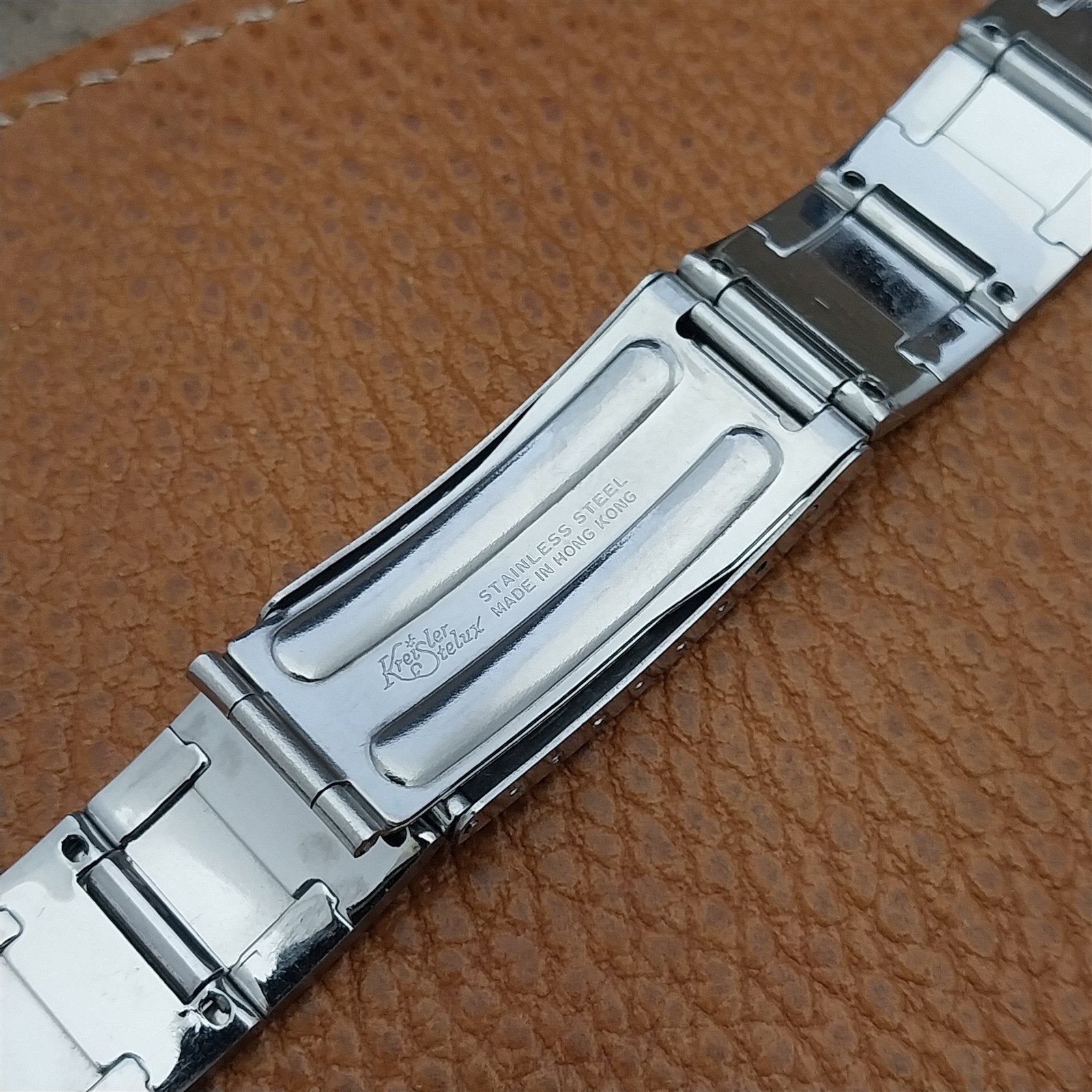 Caravelle 18mm Stelux Stainless Steel nos Flared 1970s Vintage Watch Band