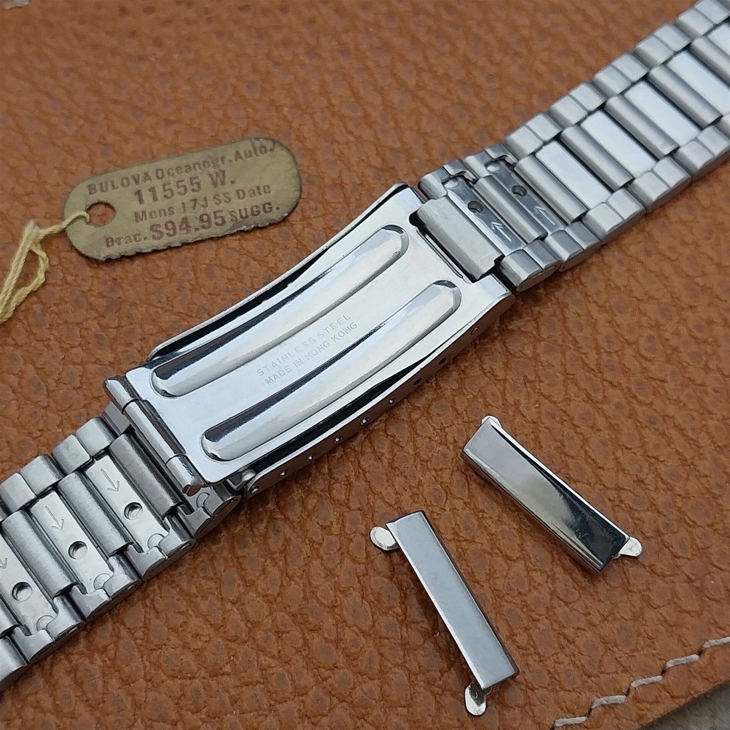 Vintage Bulova Oceanographer 11555 Stainless Steel Flat-End Unused Watch Band