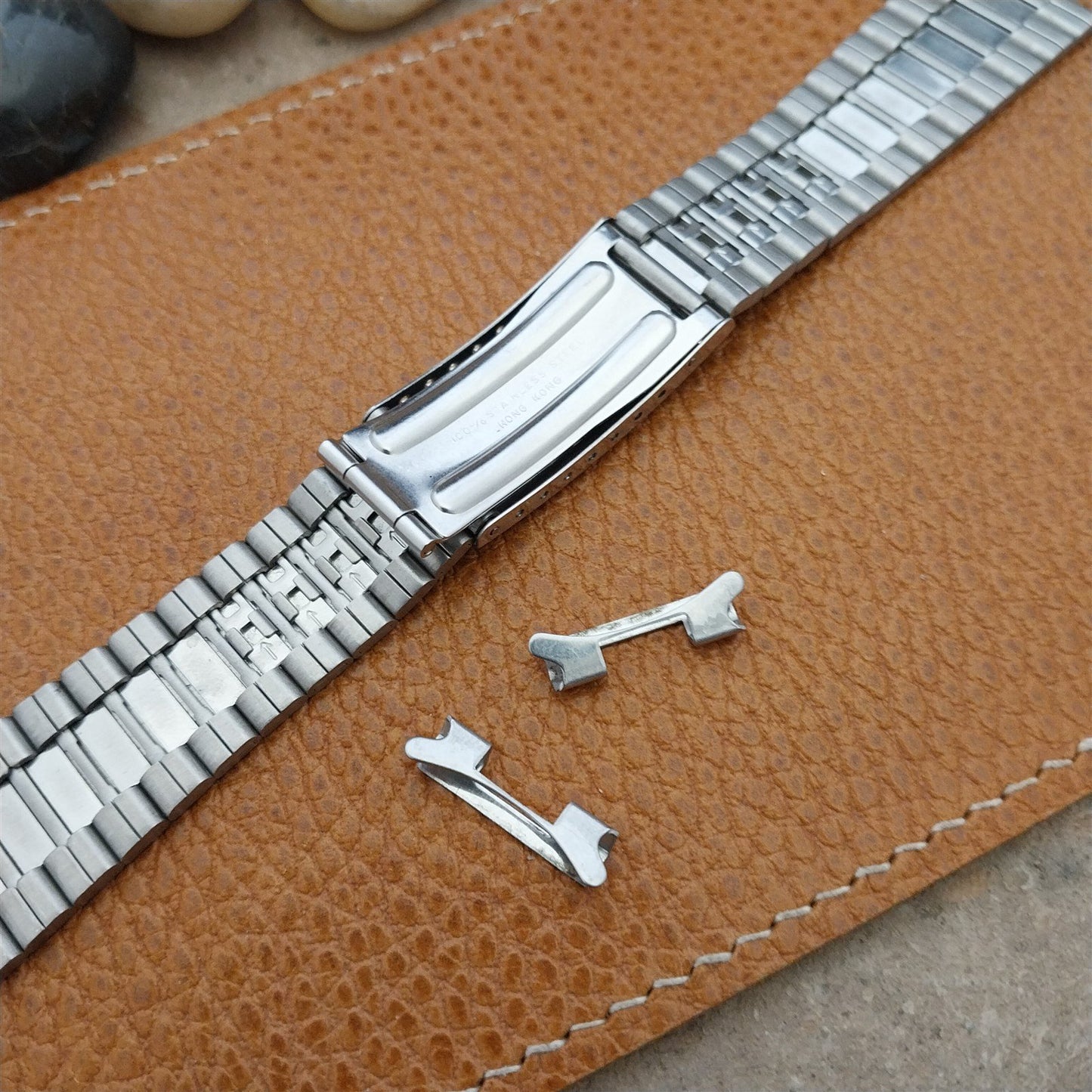 Bulova LCD Digital Quartz 18mm Stainless Steel nos Vintage Watch Band