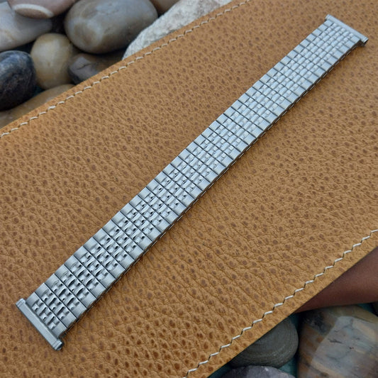 19mm 18mm Stainless Steel Rice Beads Speidel Tempest 1960s Vintage Watch Band