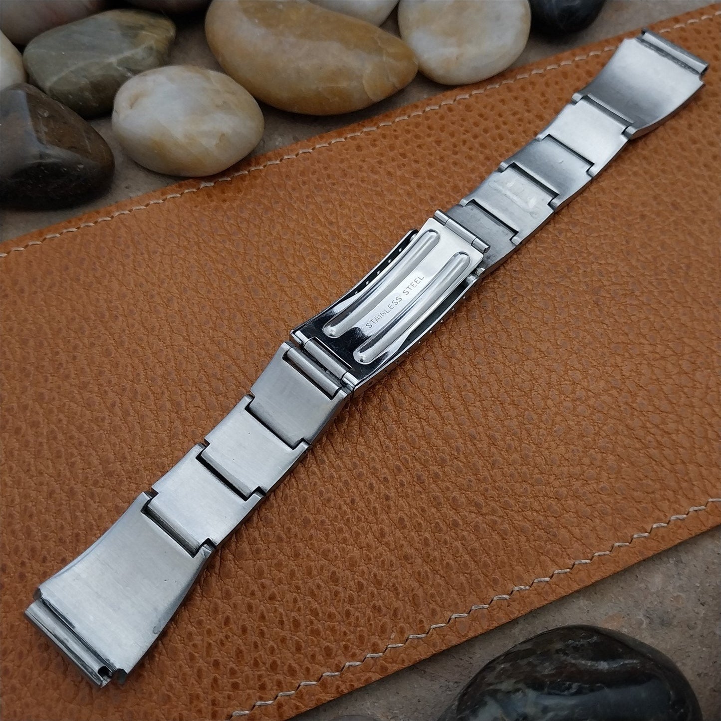 18mm Solid Stainless Steel Baylor nos Unused 1970s Vintage Watch Band