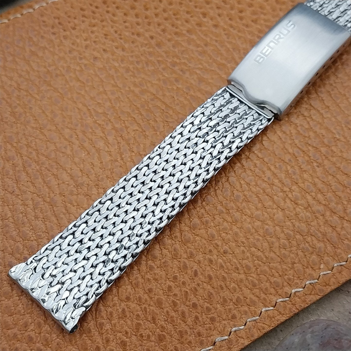 19mm Benrus Stainless Steel Mesh JB Champion Unused 1960s Vintage Watch Band