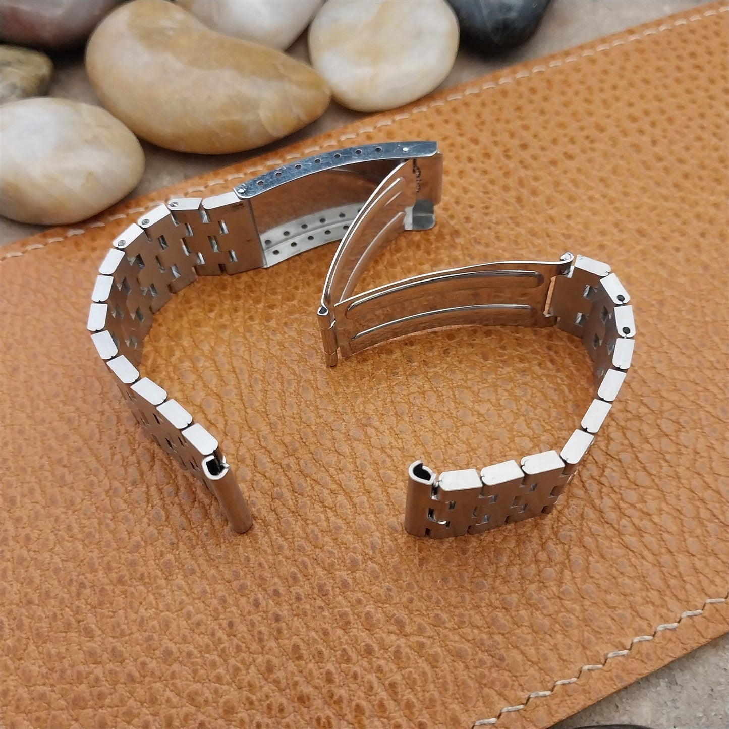 18mm Jules Jurgensen Stainless Steel nos Swiss 1970s Unused Vintage Watch Band